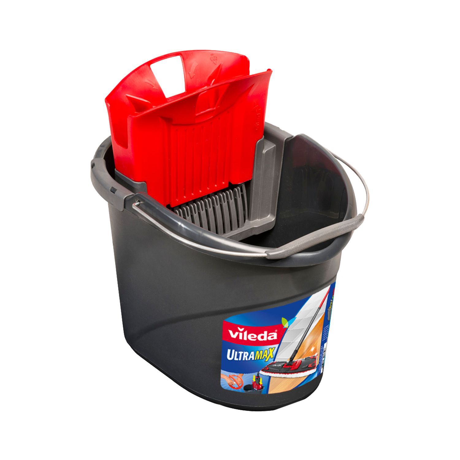 Vileda Grey & Red Ultramax Mop Bucket & Wringer Departments DIY at B&Q