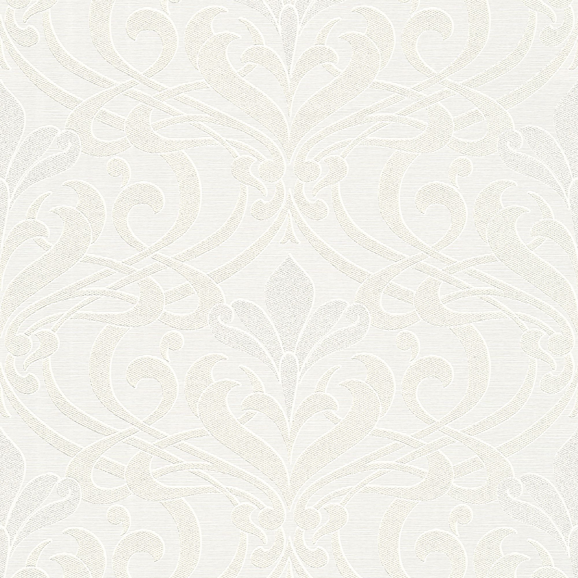 Burlington Cream Damask Glitter Highlight Wallpaper Departments DIY