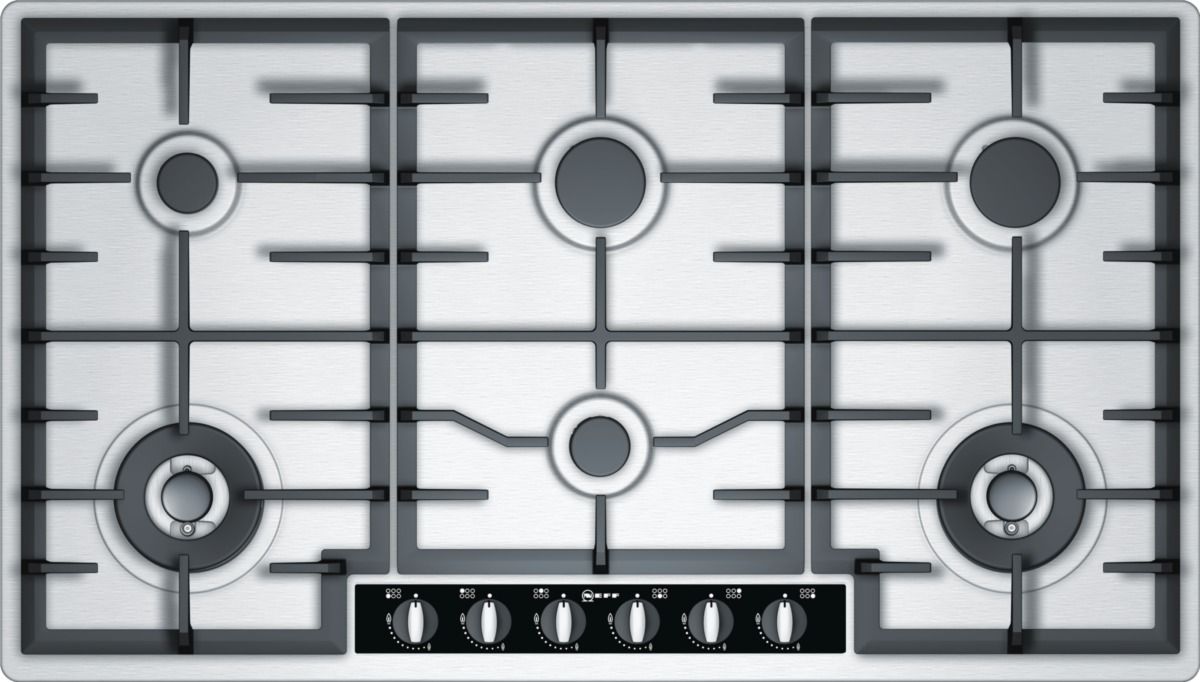 Neff T29S96N1 6 Burner Stainless Steel Gas Gas Hob | Departments | DIY ...