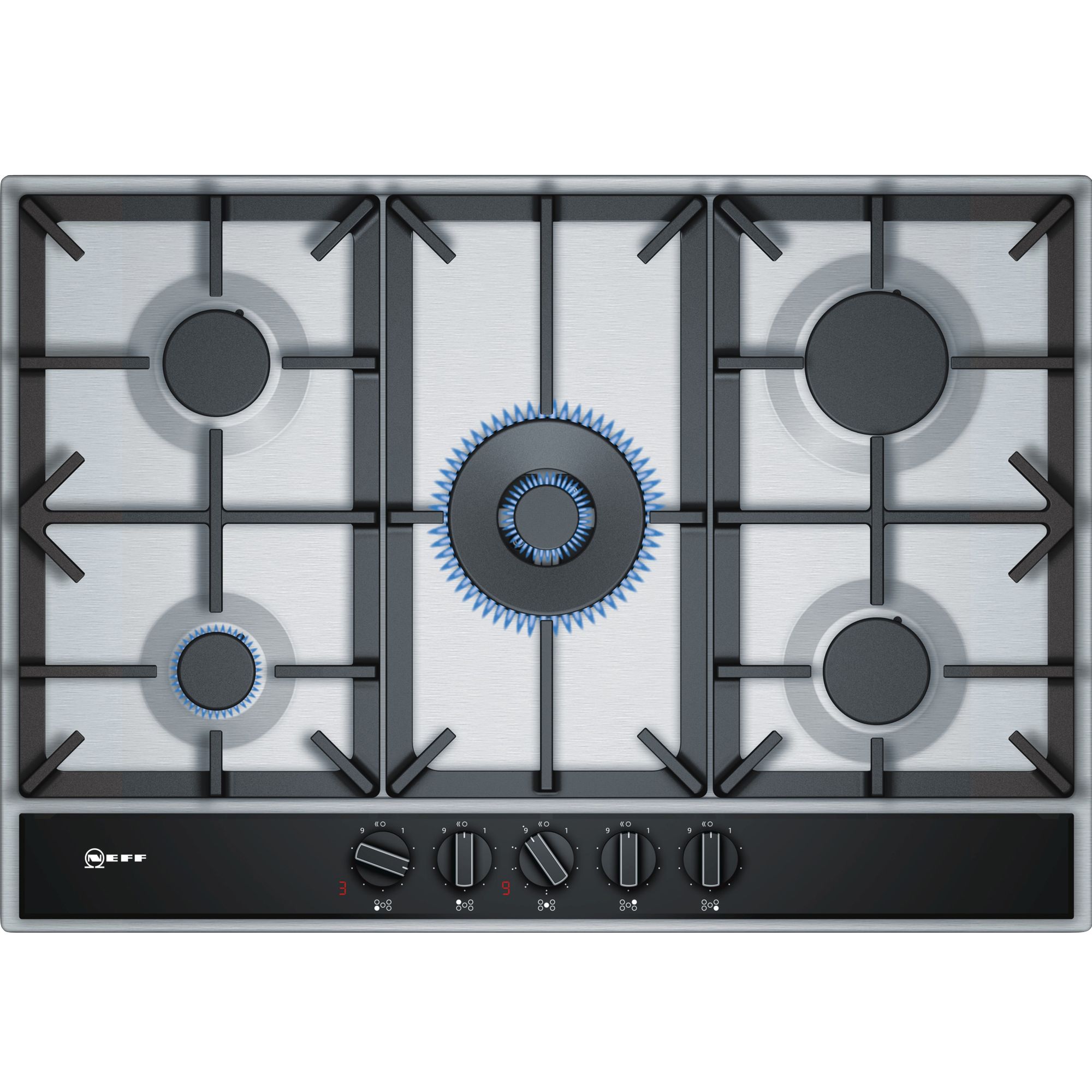 Neff T27DA69N0 5 Burner Black Gas Hob Departments DIY at B&Q