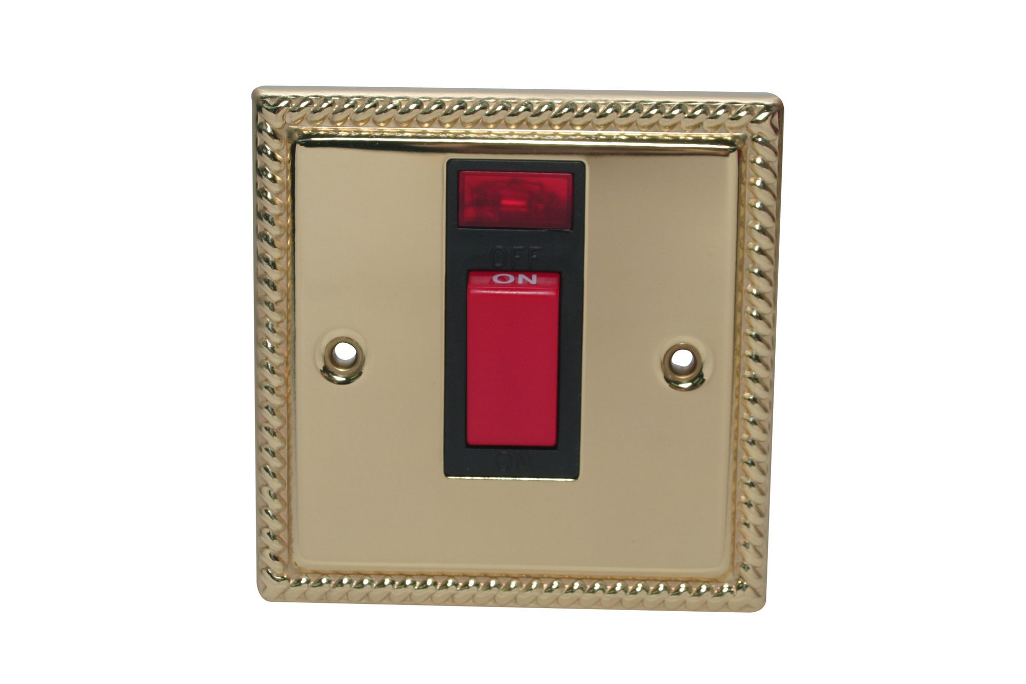 Holder 45A Double Pole Brass Effect Cooker Switch with Rocker Departments DIY at B&Q