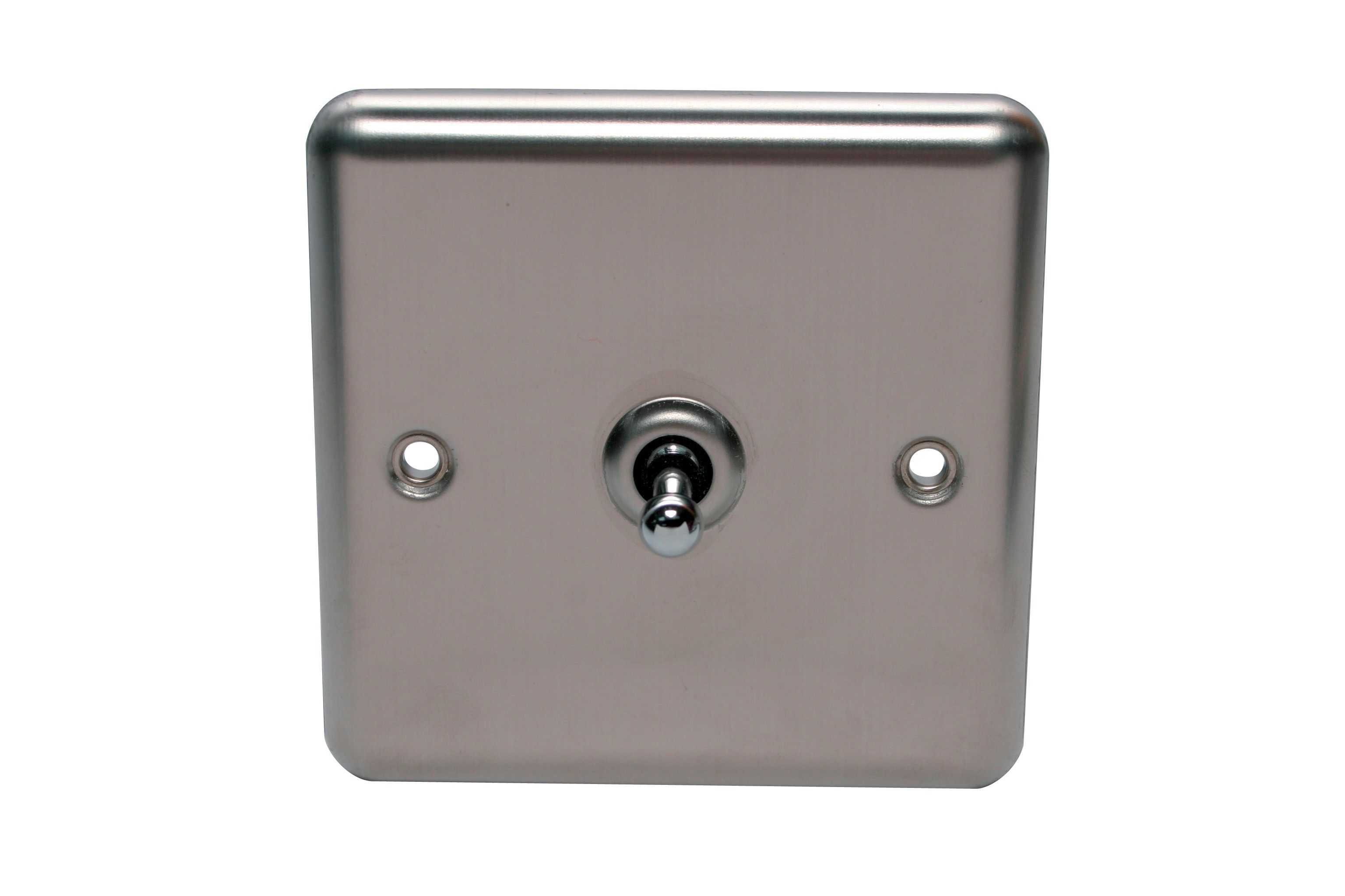 Holder 10A 2Way Single Polished Steel Toggle Switch Departments