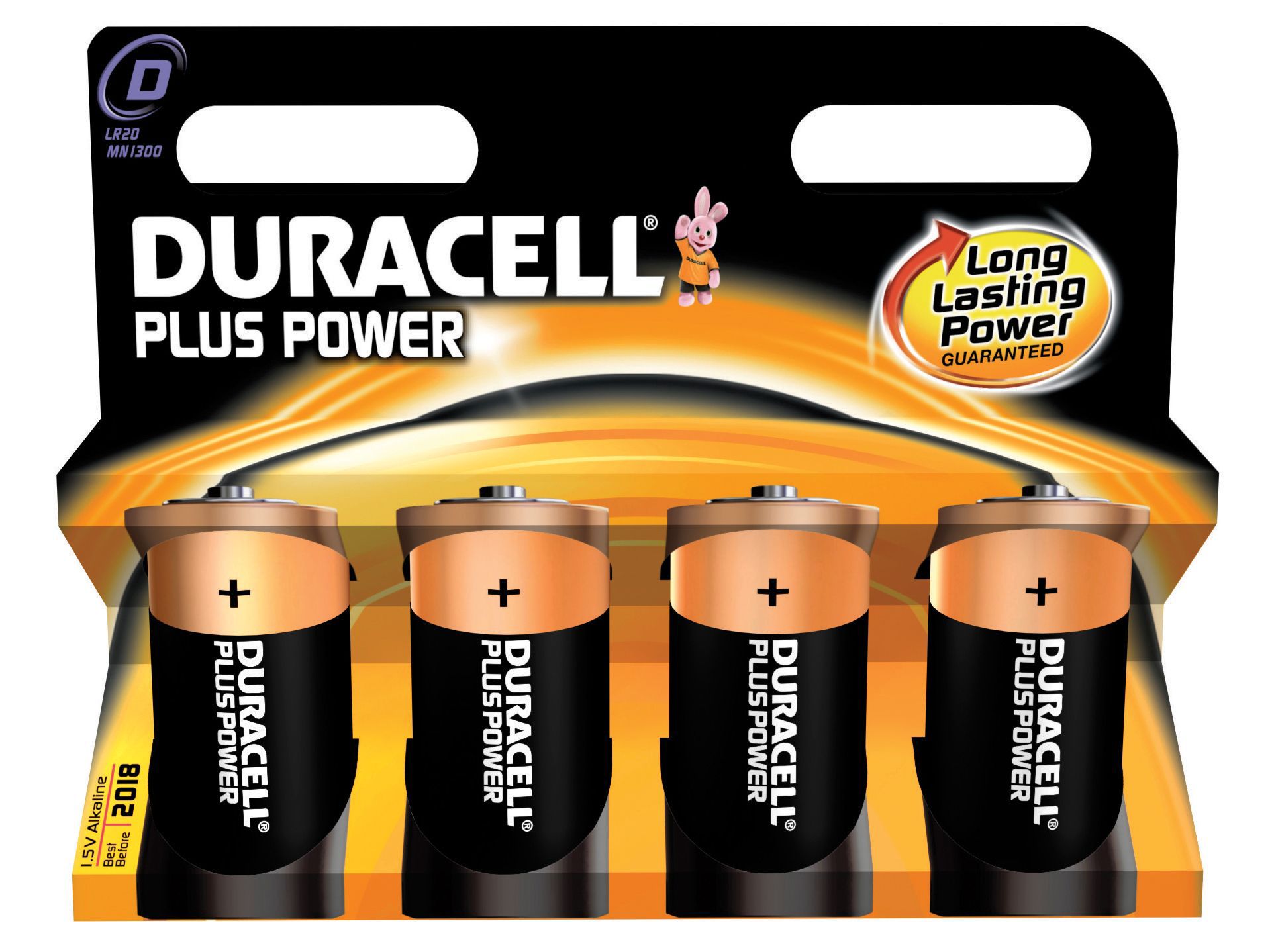 Duracell Plus D Alkaline Battery, Pack of 4 Departments DIY at B&Q