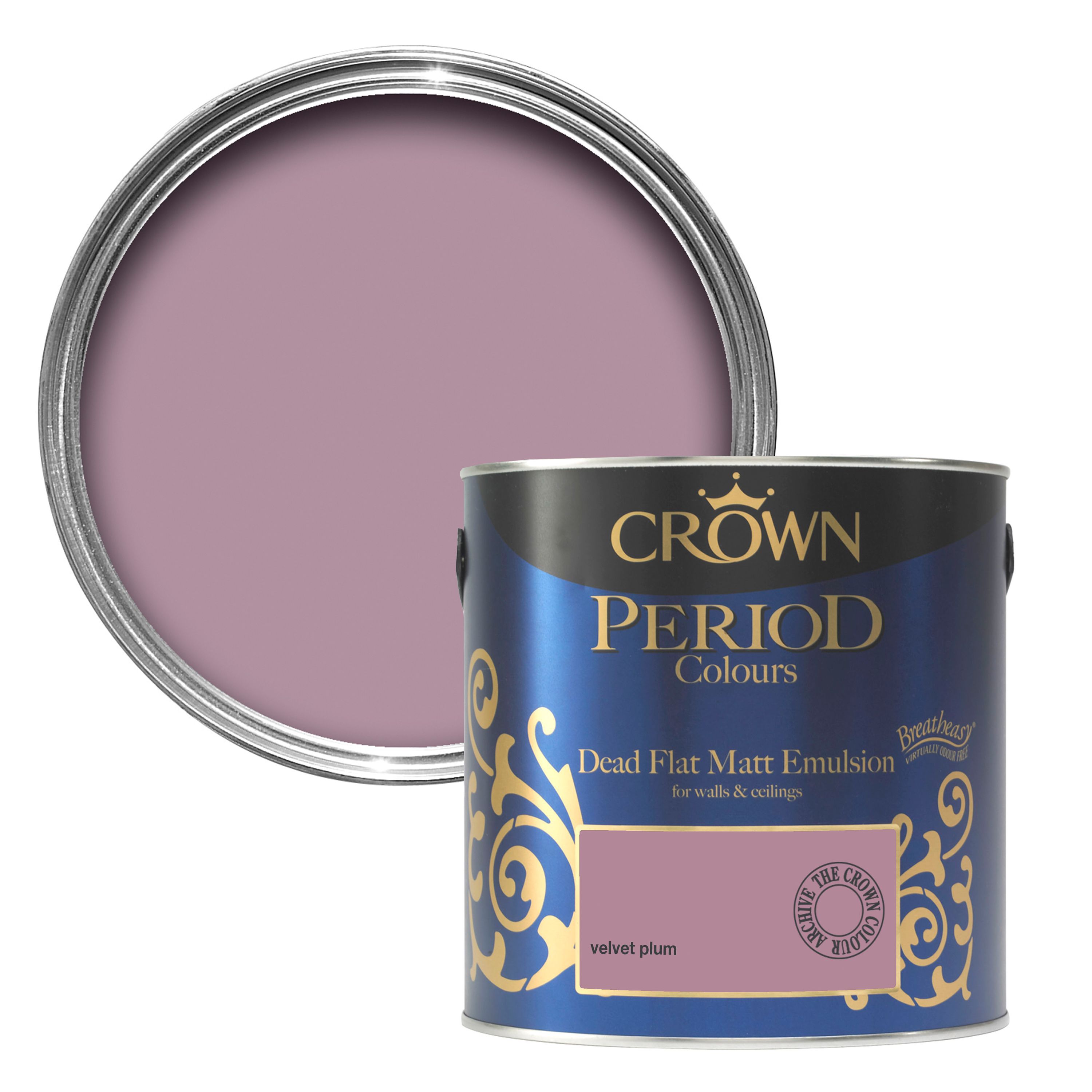 Crown Breatheasy Velvet Plum Matt Emulsion Paint 2.5L Departments