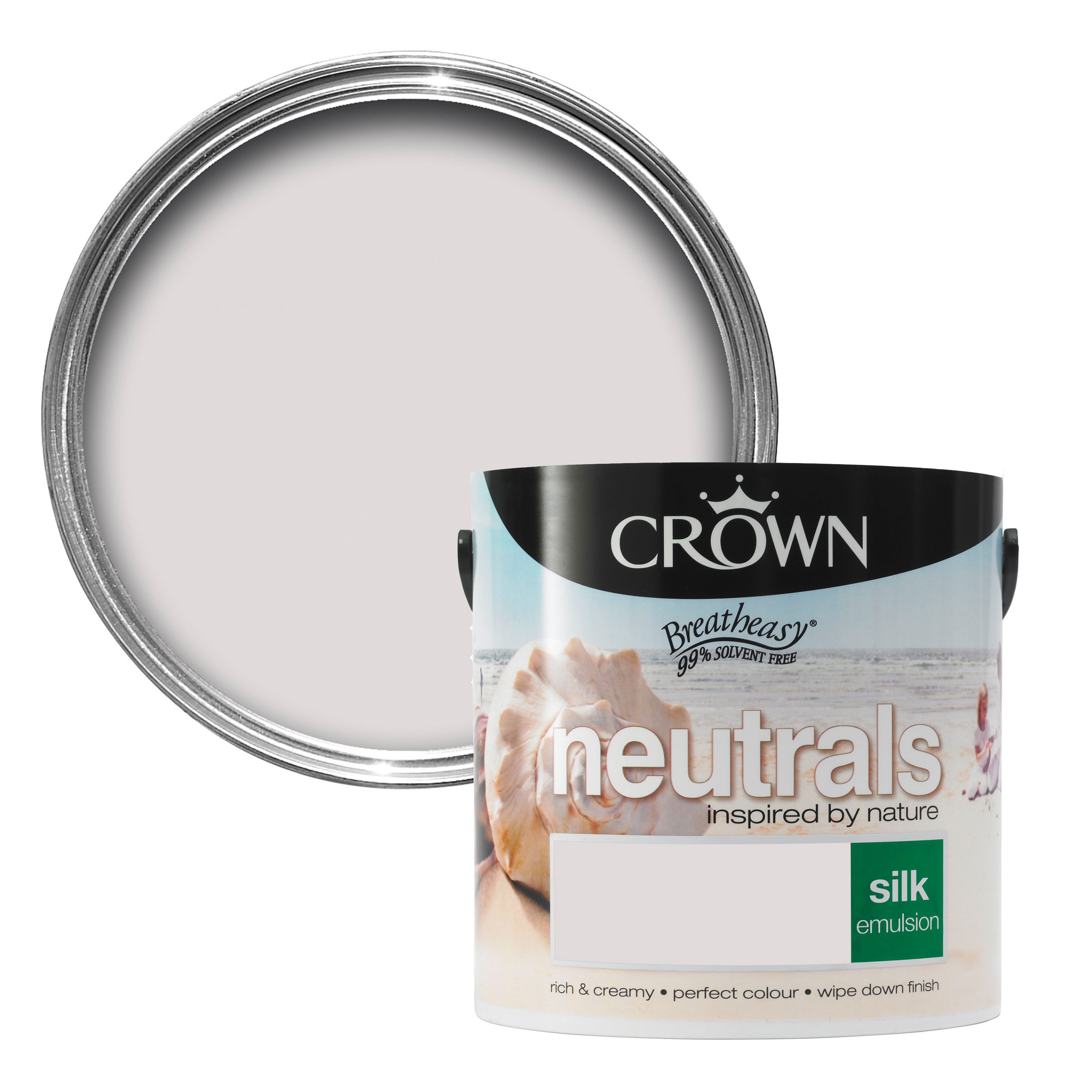 Crown Neutrals Stoneware Silk Emulsion Paint 2.5L Departments DIY