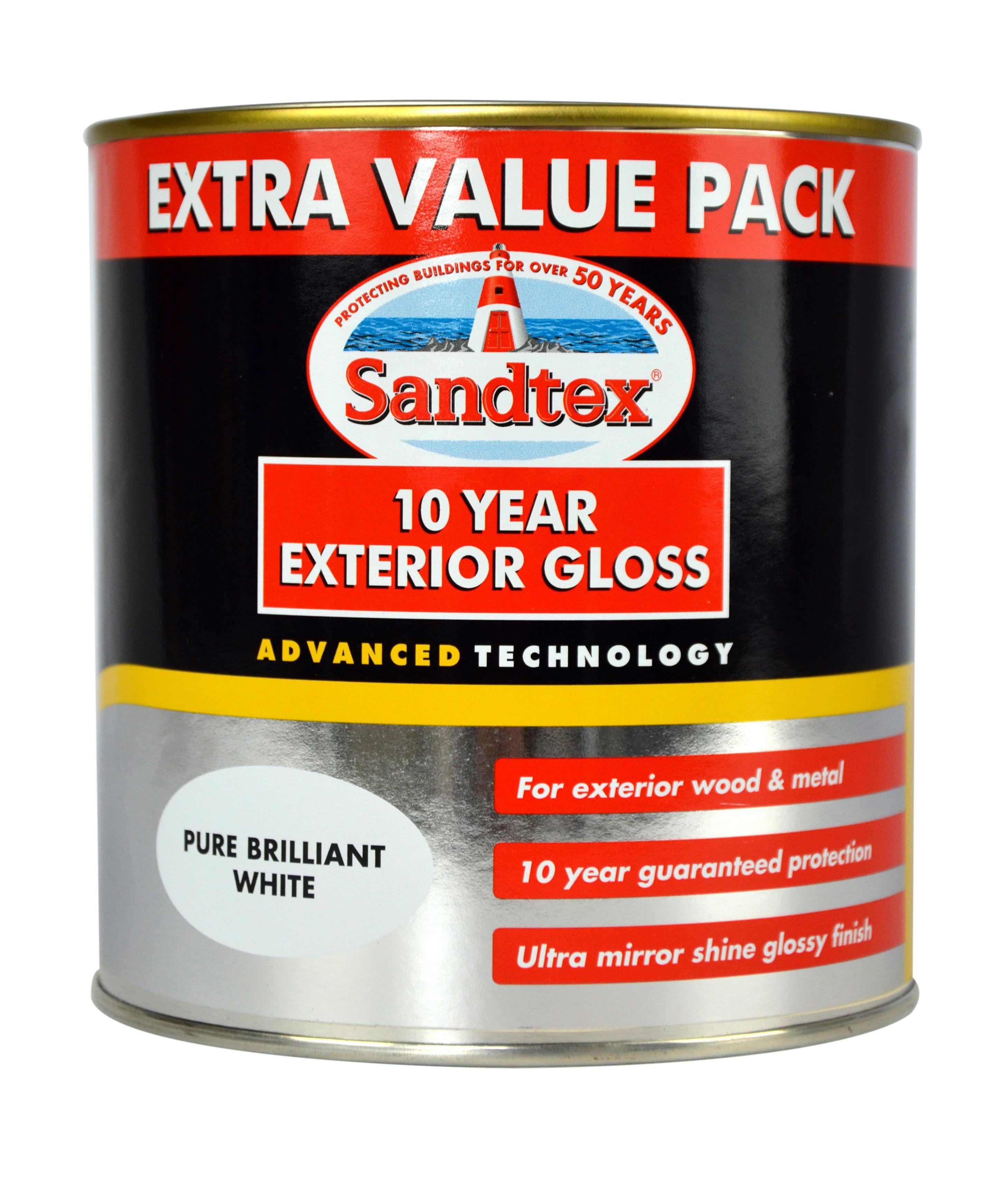 Sandtex Exterior Brilliant White Gloss Wood & Metal Paint 1L