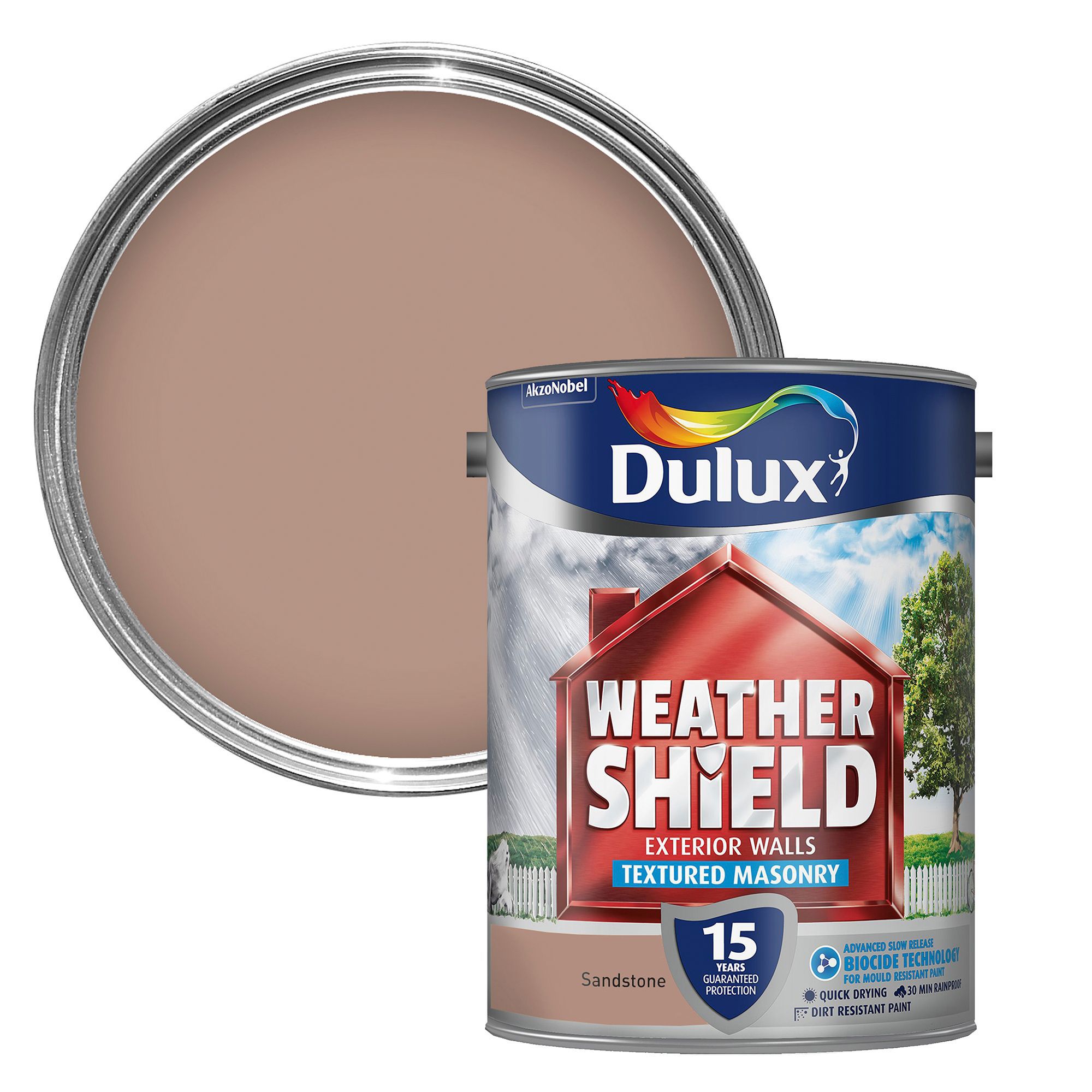 Dulux Weathershield Sandstone Textured Masonry Paint 5L Departments 