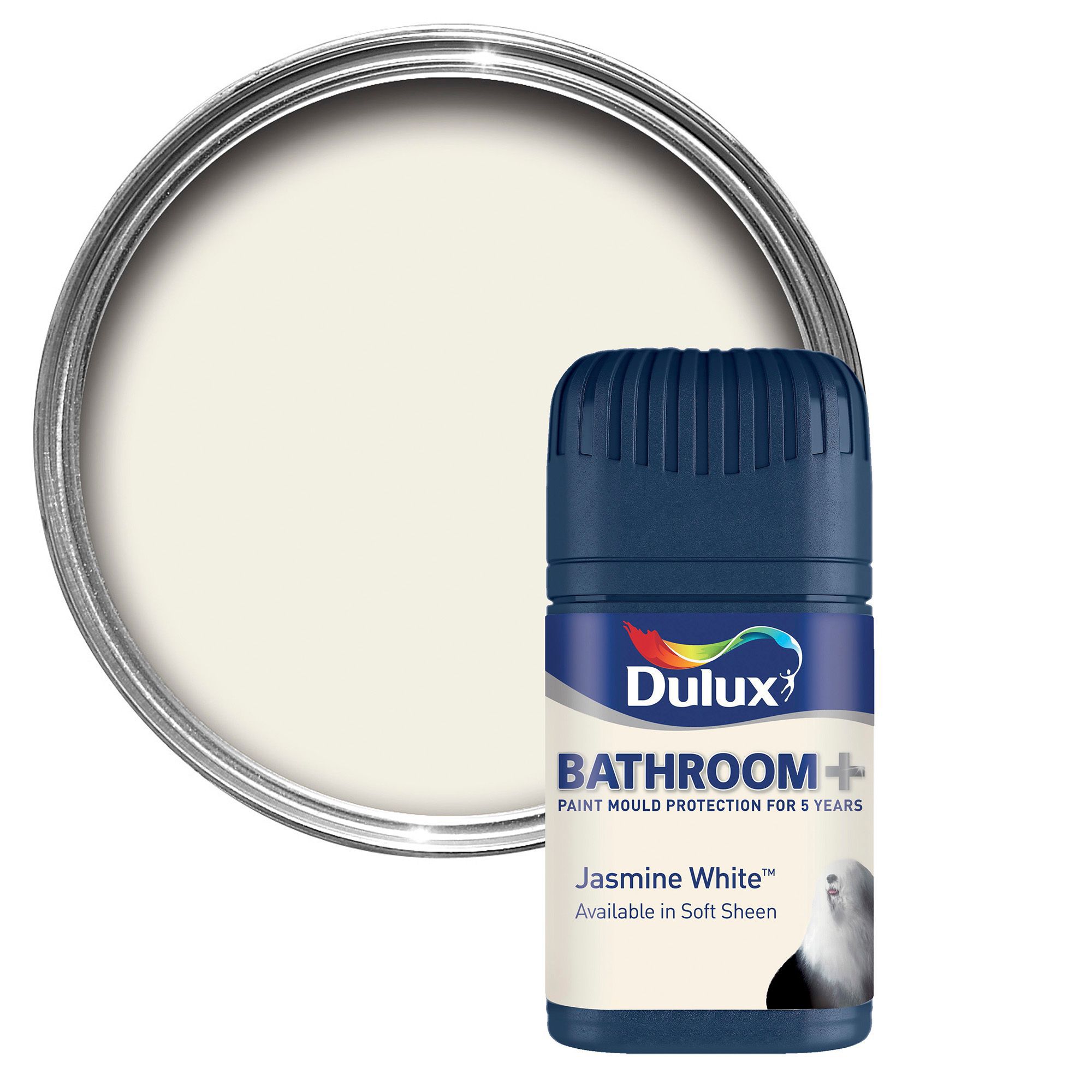 Dulux Bathroom Jasmine White Soft Sheen Emulsion Paint 50ml Tester Pot Departments DIY at B&Q