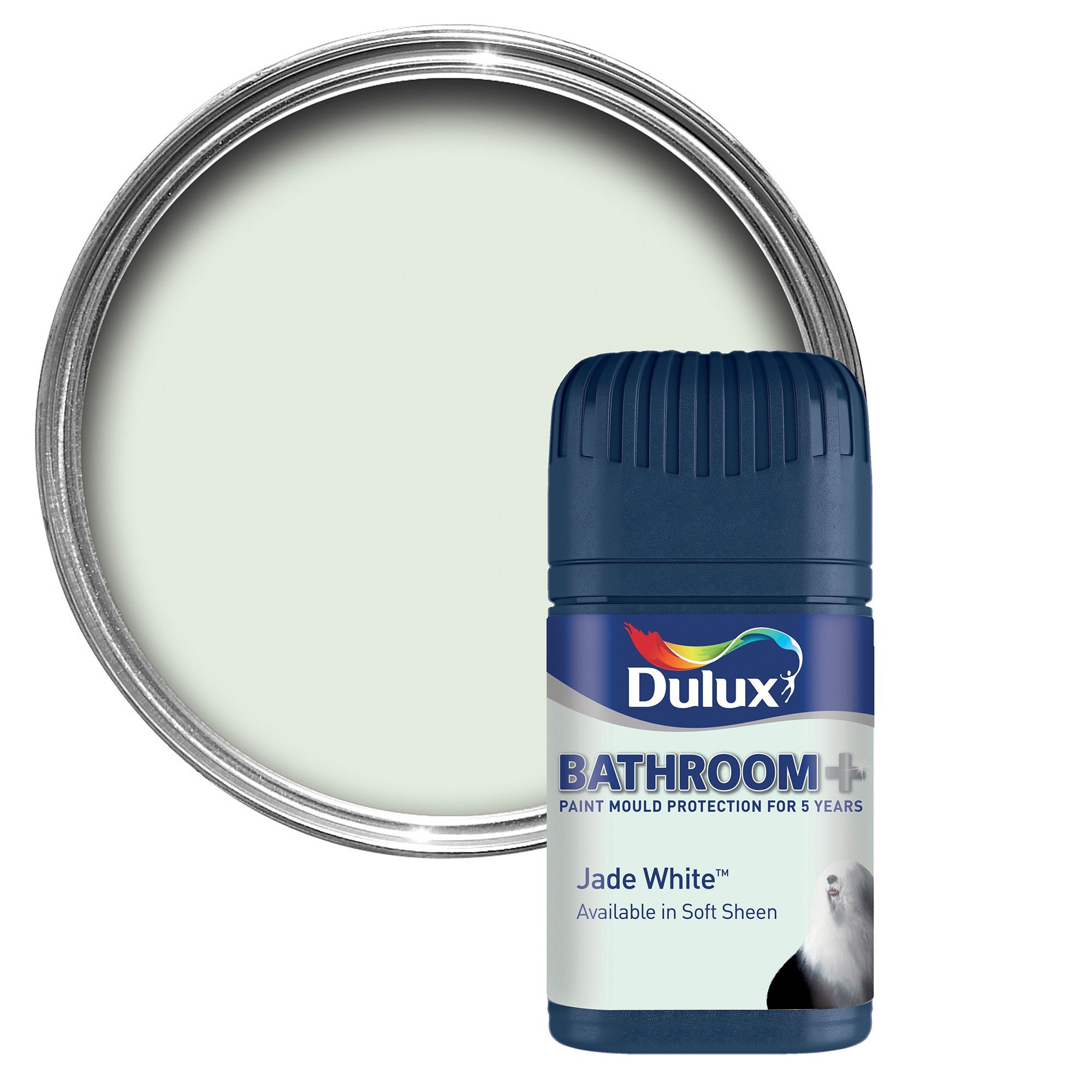 Dulux Bathroom+ Jade White Soft Sheen Emulsion Paint 0.05L Tester Pot