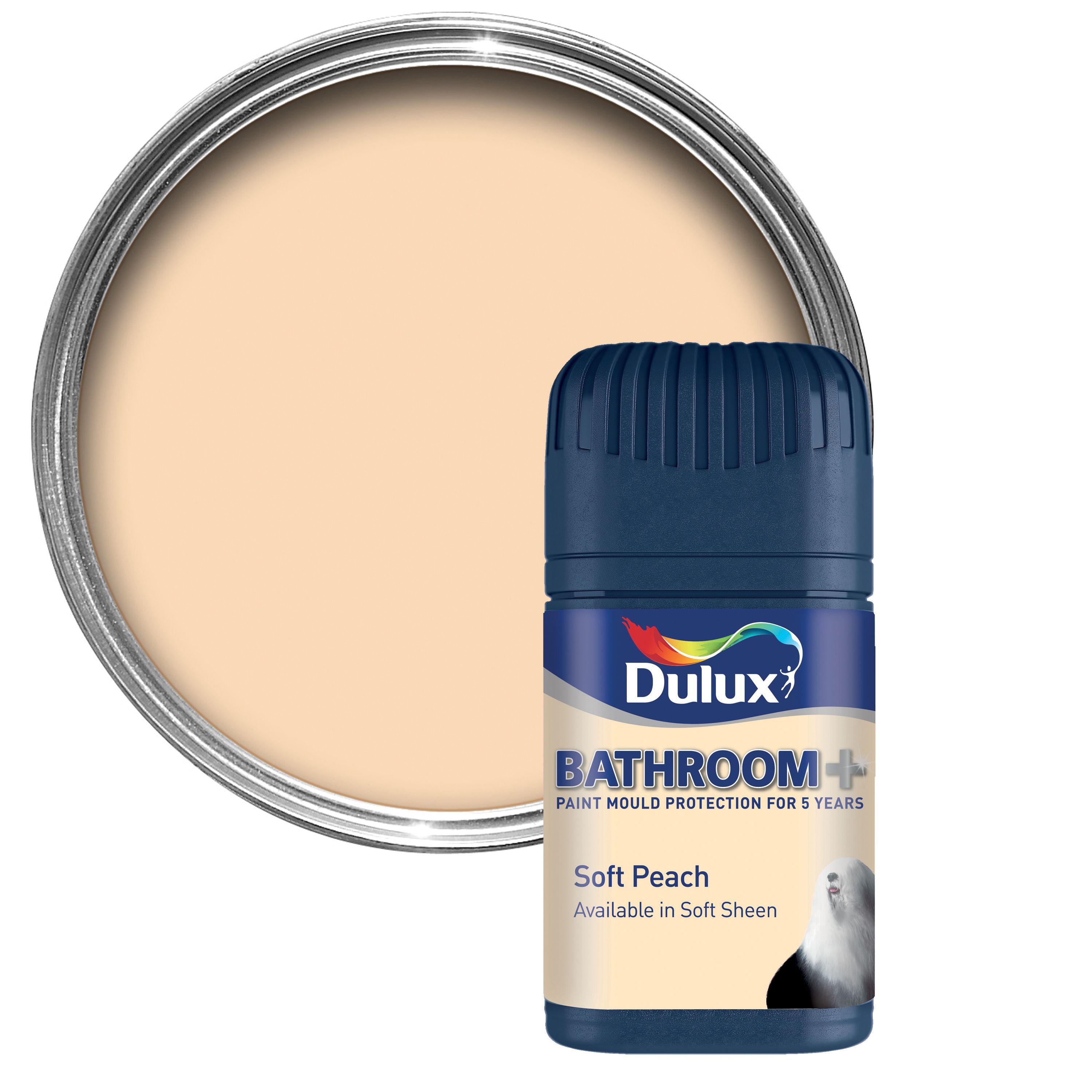 Dulux Bathroom+ Soft Peach Soft Sheen Emulsion Paint 0.05L Tester Pot