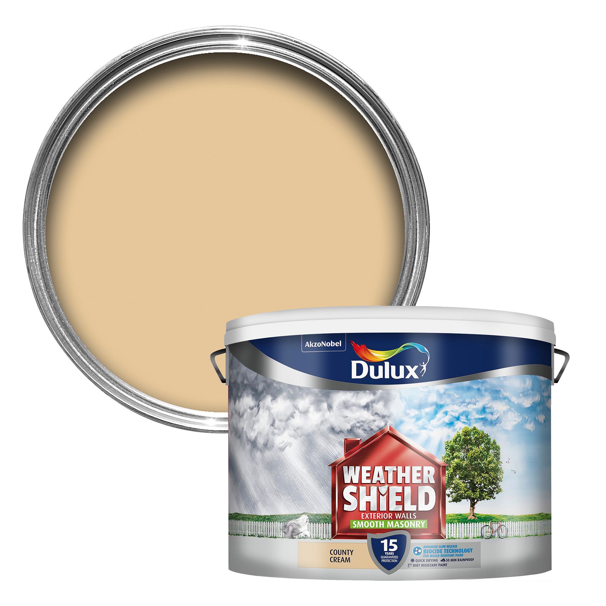 Dulux Weathershield County Cream Smooth Masonry Paint 10L Departments 