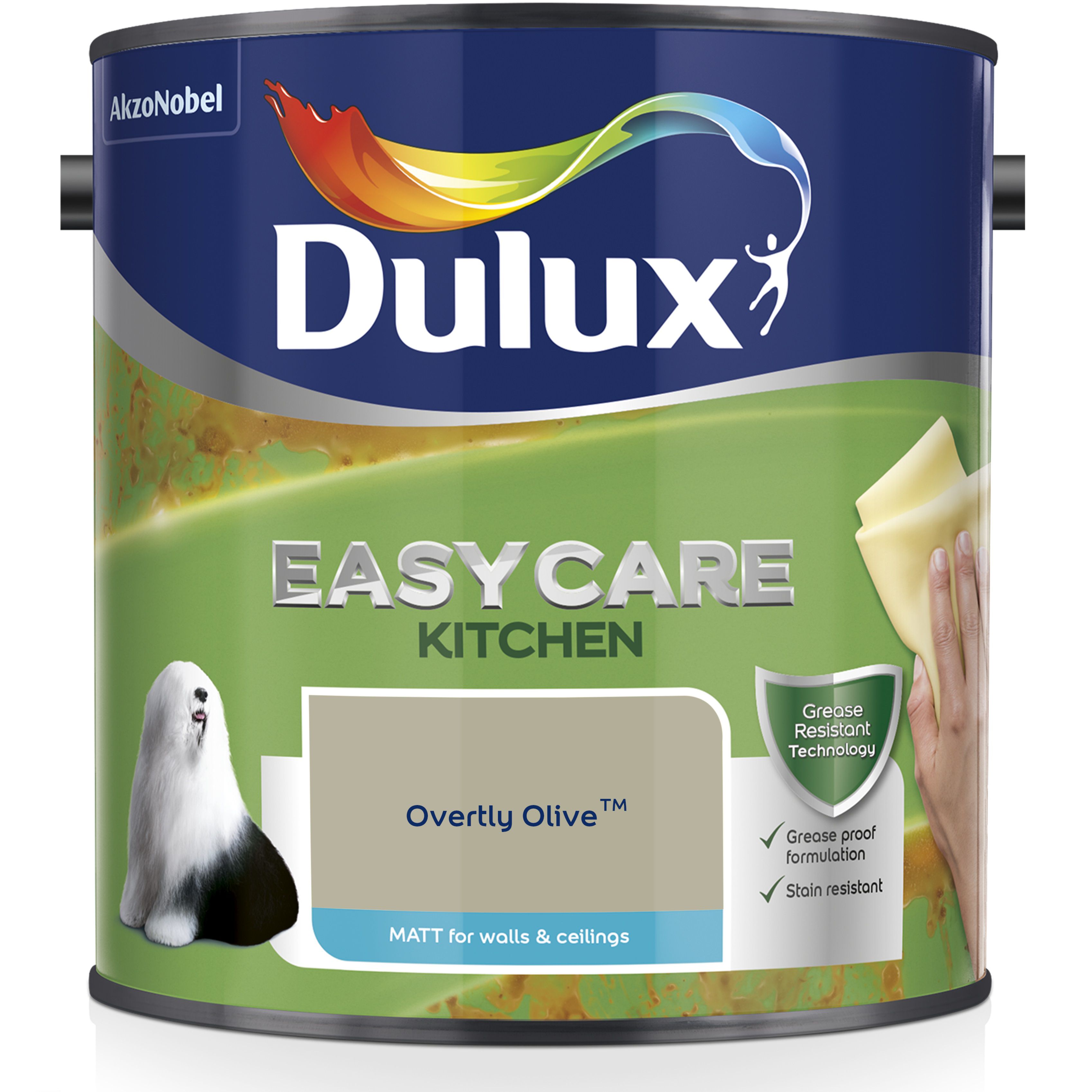 Dulux Kitchen Overtly Olive Matt Emulsion Paint 2.5L | Departments ...