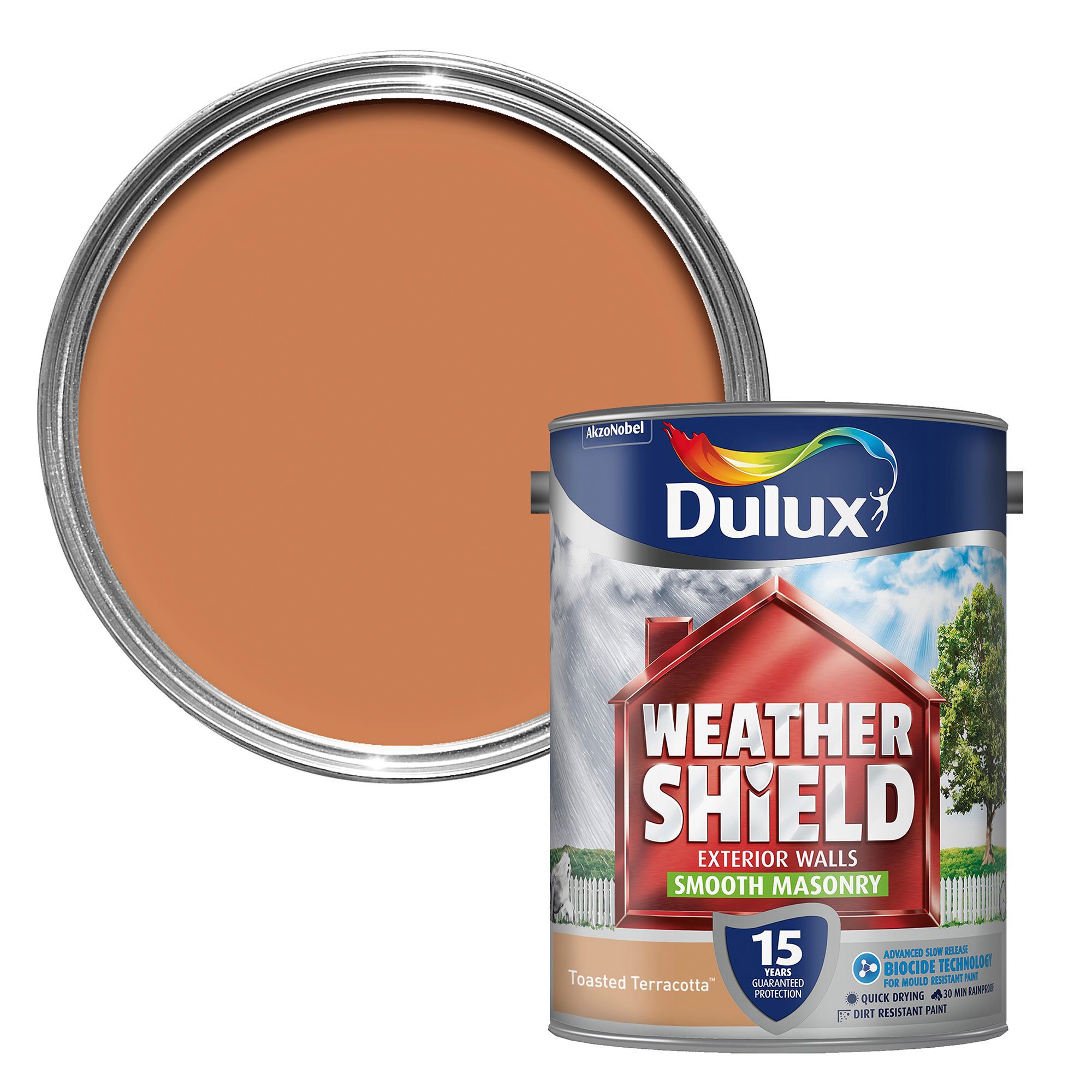 Dulux Weathershield Toasted Terracotta Smooth Masonry Paint 5L