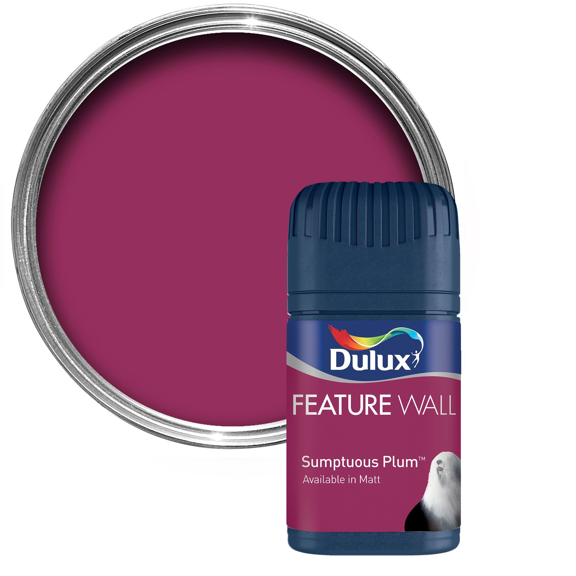 Dulux Feature Wall Sumptuous Plum Matt Emulsion Paint 0.05L Tester Pot ...