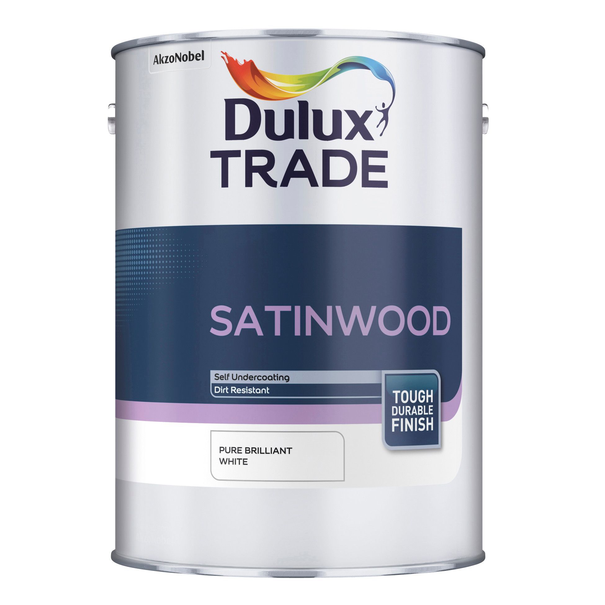 Dulux Trade Interior Brilliant White Satinwood Wood & Metal Paint 1L