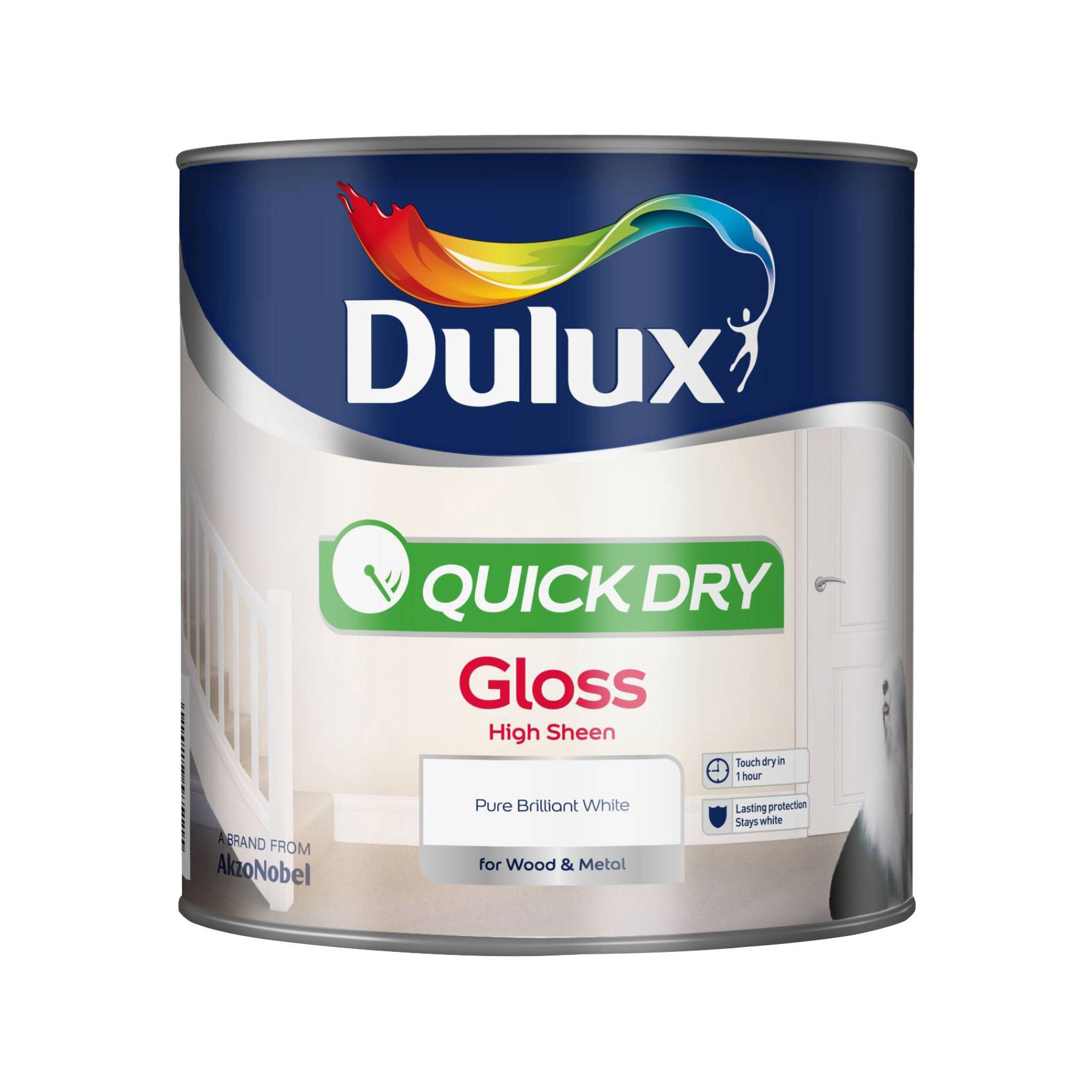 Dulux Internal Pure Brilliant White Gloss Paint 2.5L Departments