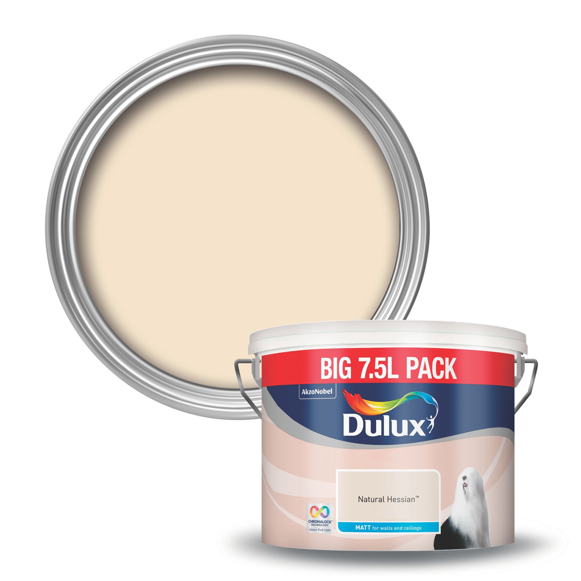 Dulux Natural Hessian Matt Emulsion Paint 7.5L | Departments | DIY At B&Q