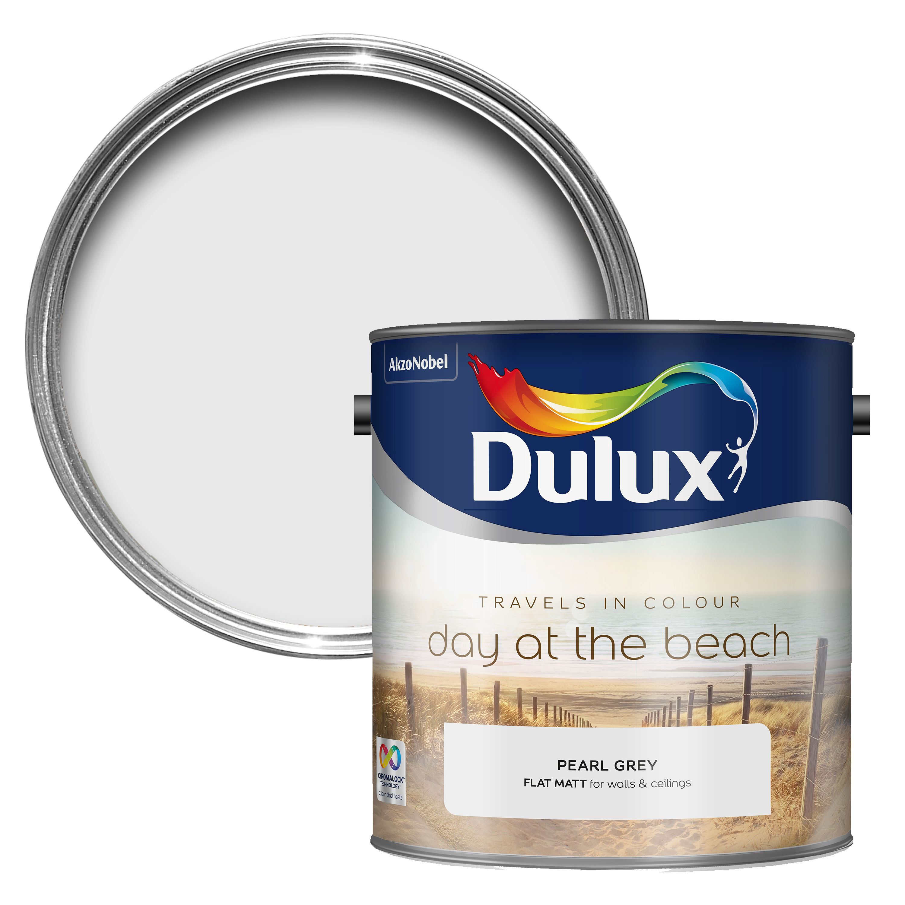 Dulux Travels In Colour Pearl Grey Matt Emulsion Paint 2.5L