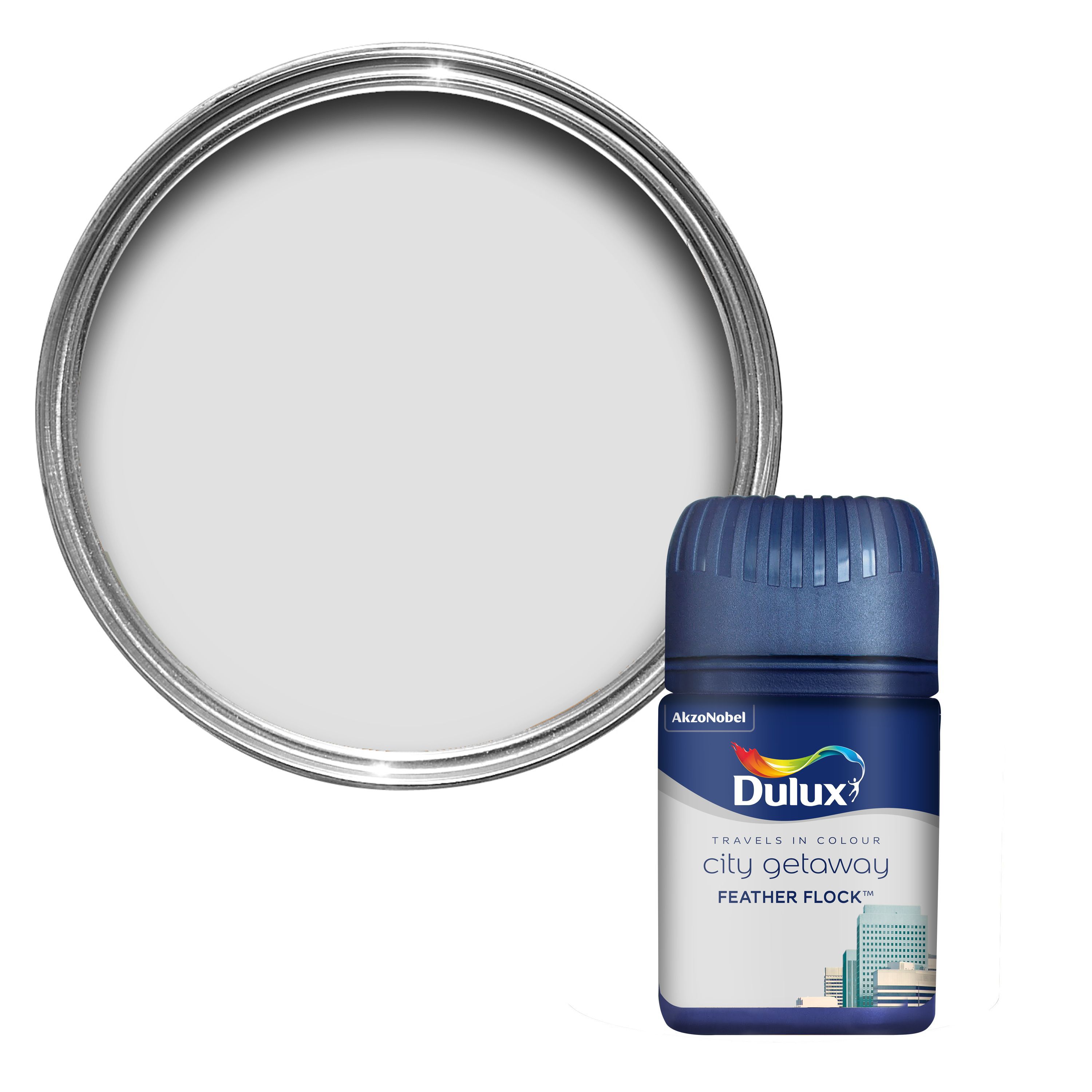 Dulux Travels In Colour Feather Flock Grey Matt Emulsion Paint 0.05L
