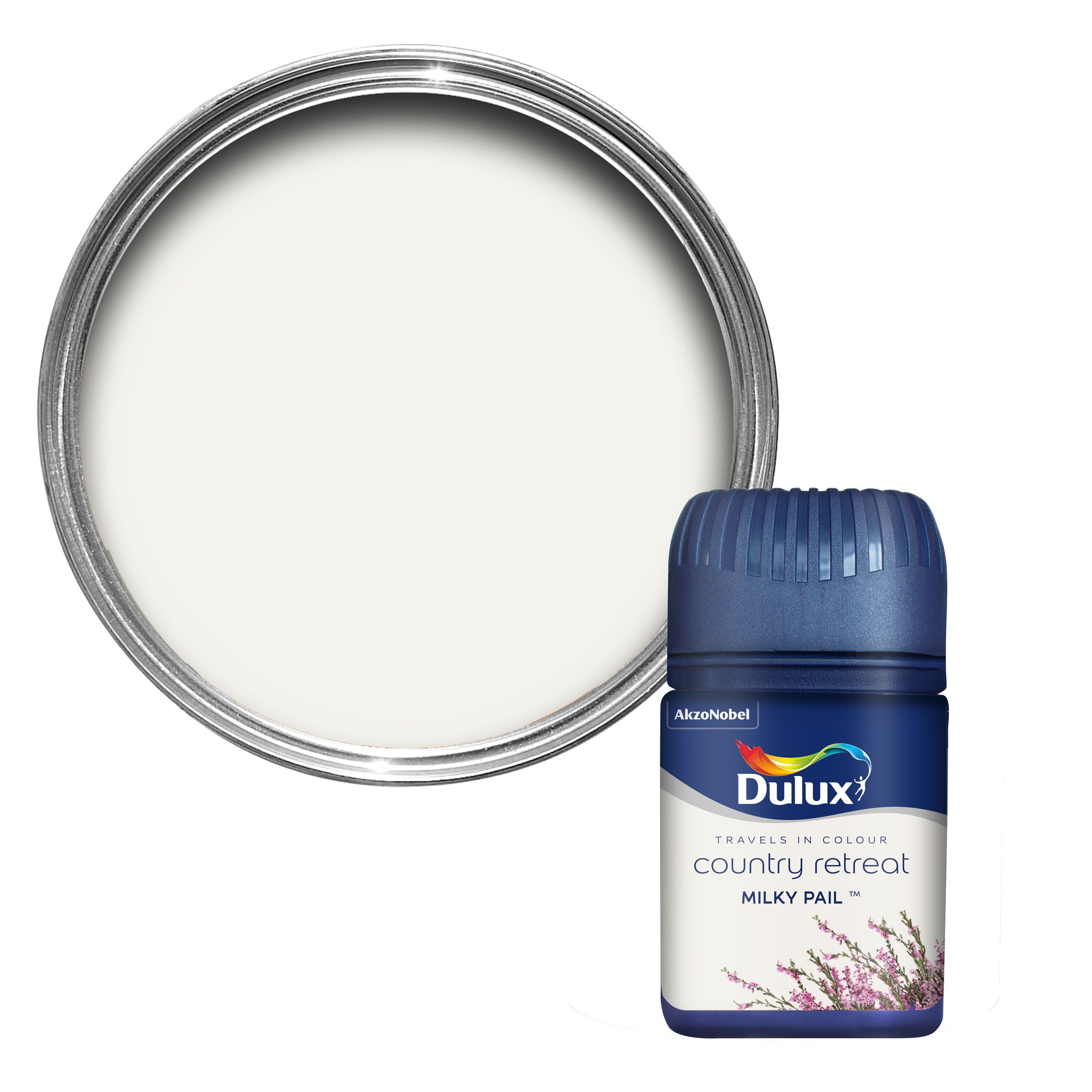 Dulux Travels In Colour Milky Pail Cream Flat Matt Emulsion Paint 50ml