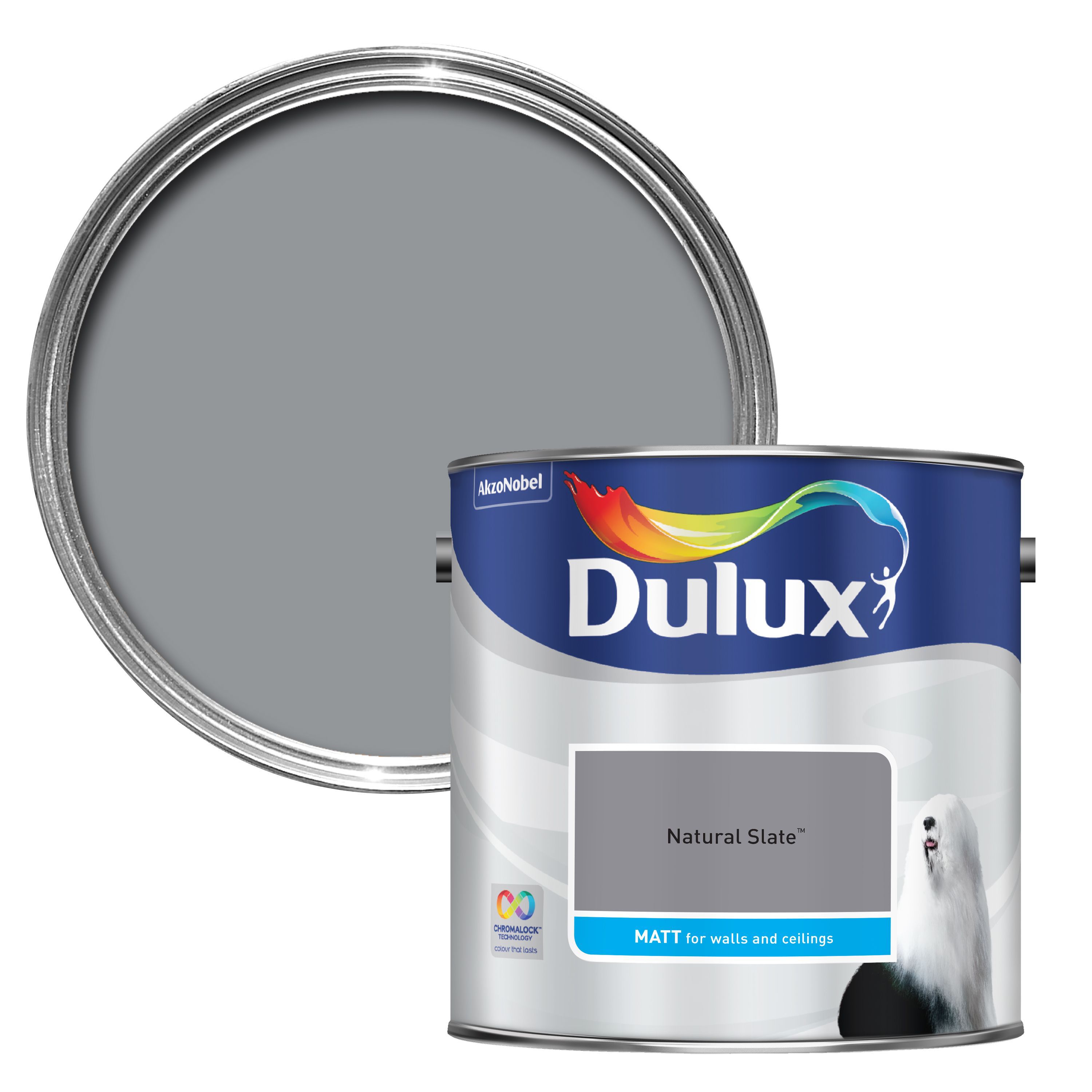 Dulux Natural Slate Matt Emulsion Paint 2.5L Departments DIY at B&Q