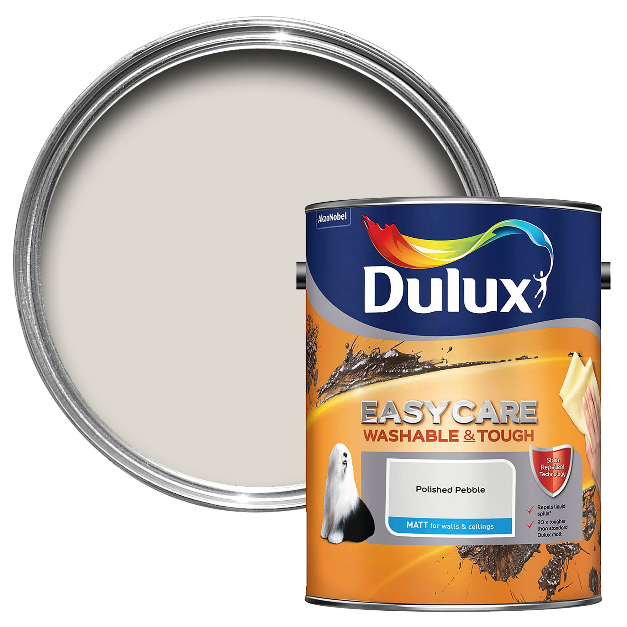 Dulux Easycare Polished Pebble Matt Emulsion Paint 5L Departments 