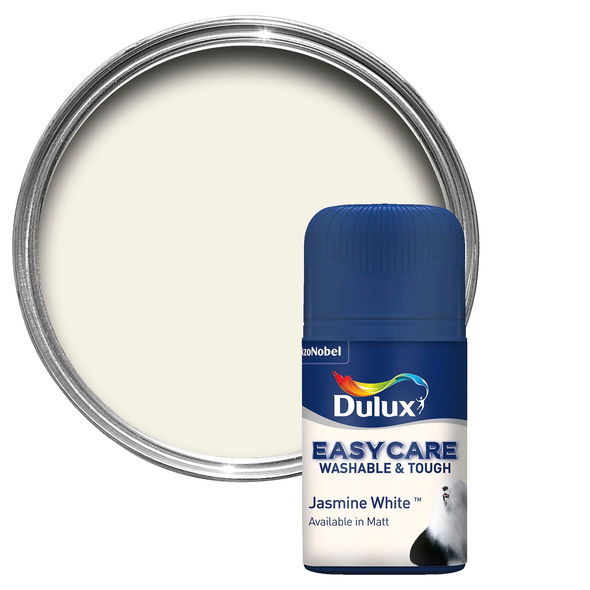 Dulux Trade Jasmine White Matt Vinyl Paint 5L | Departments | DIY at B&Q