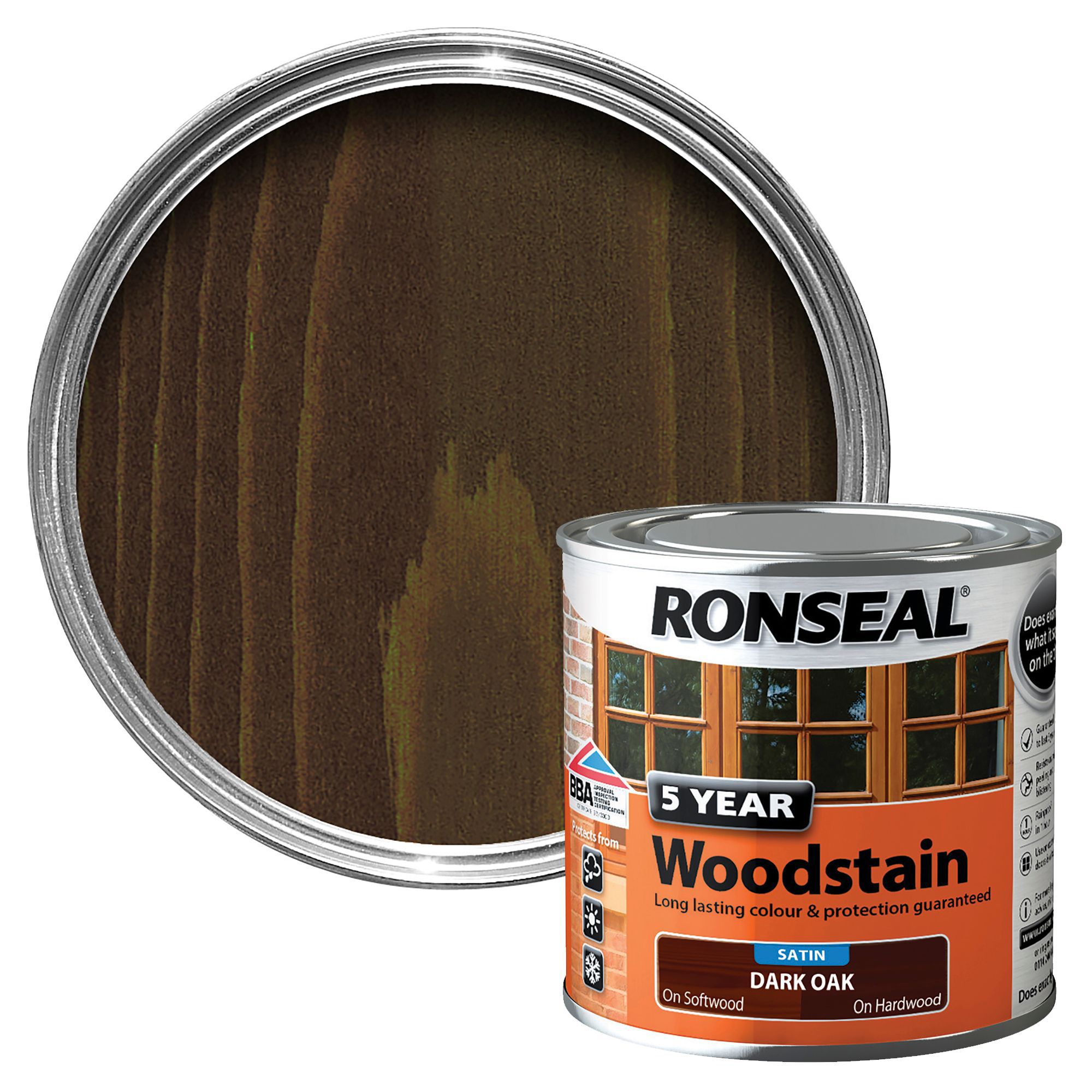 Ronseal Dark Oak High Satin Sheen Woodstain 0.25L