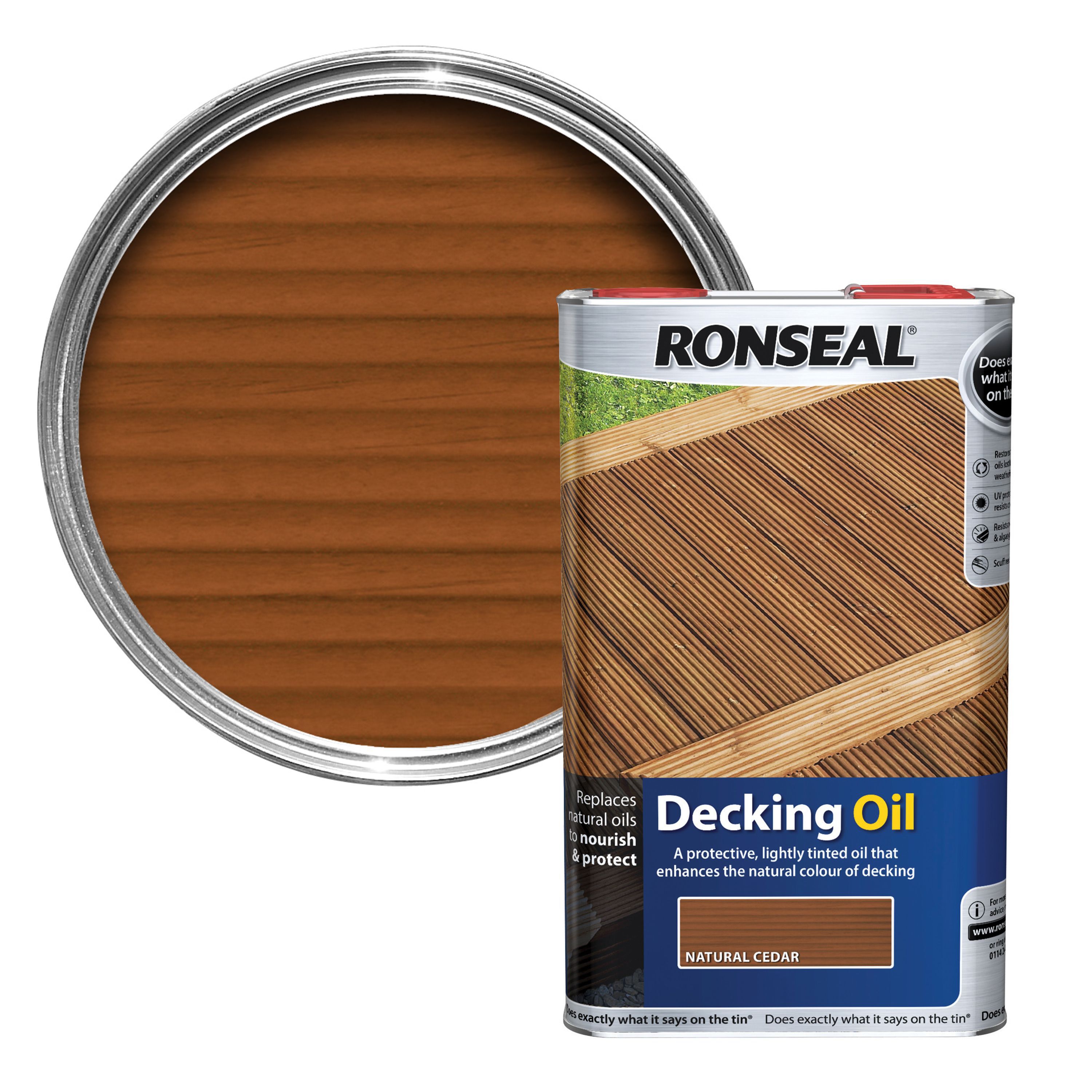 Ronseal Natural Cedar Decking Oil 5L | Departments | DIY ...
