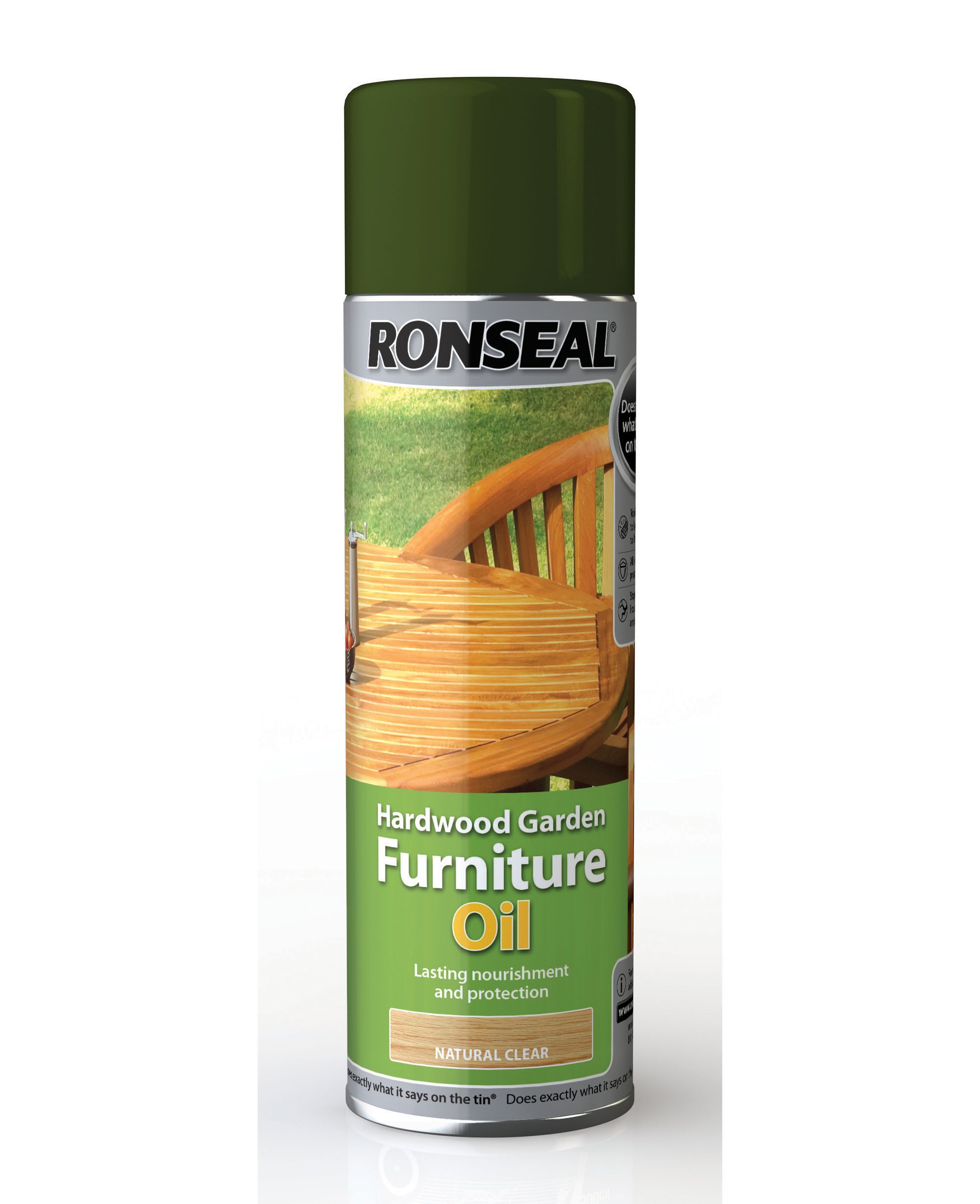 Ronseal Clear Matt Hardwood Garden Furniture Oil 0.5L Aerosol