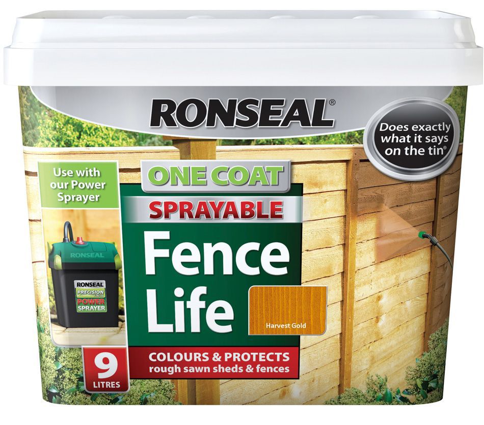 Ronseal One Coat Sprayable Fence Life Harvest Gold Shed & Fence Stain