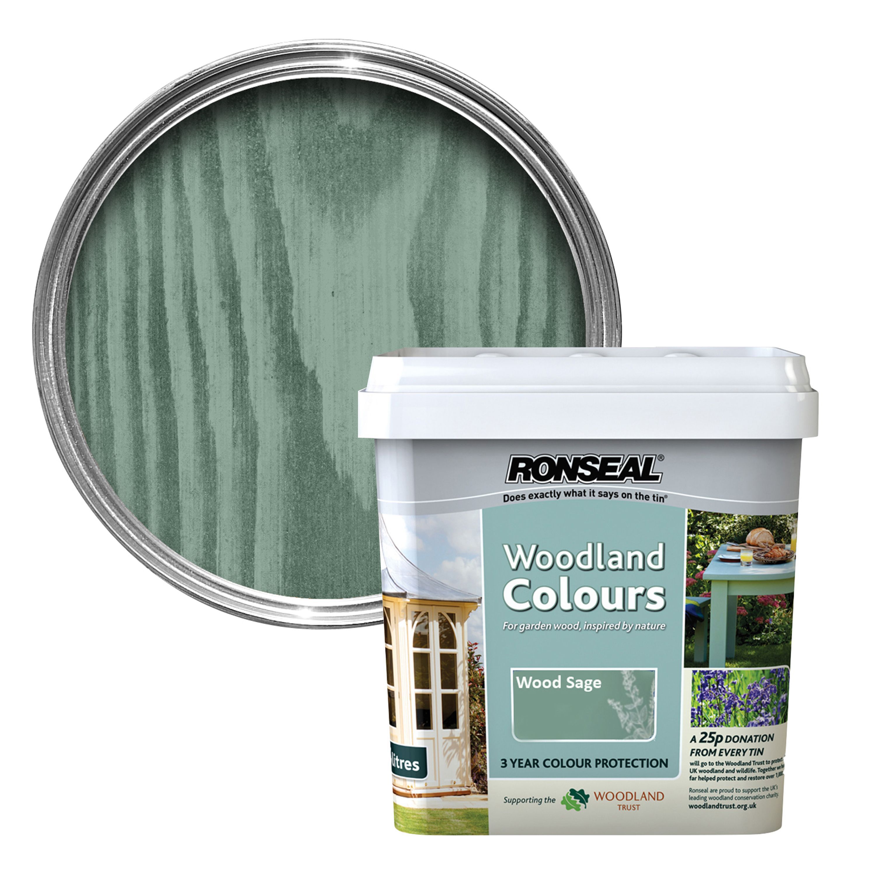 Ronseal Woodland Colours Wood Sage Matt Wood Stain 5L Departments