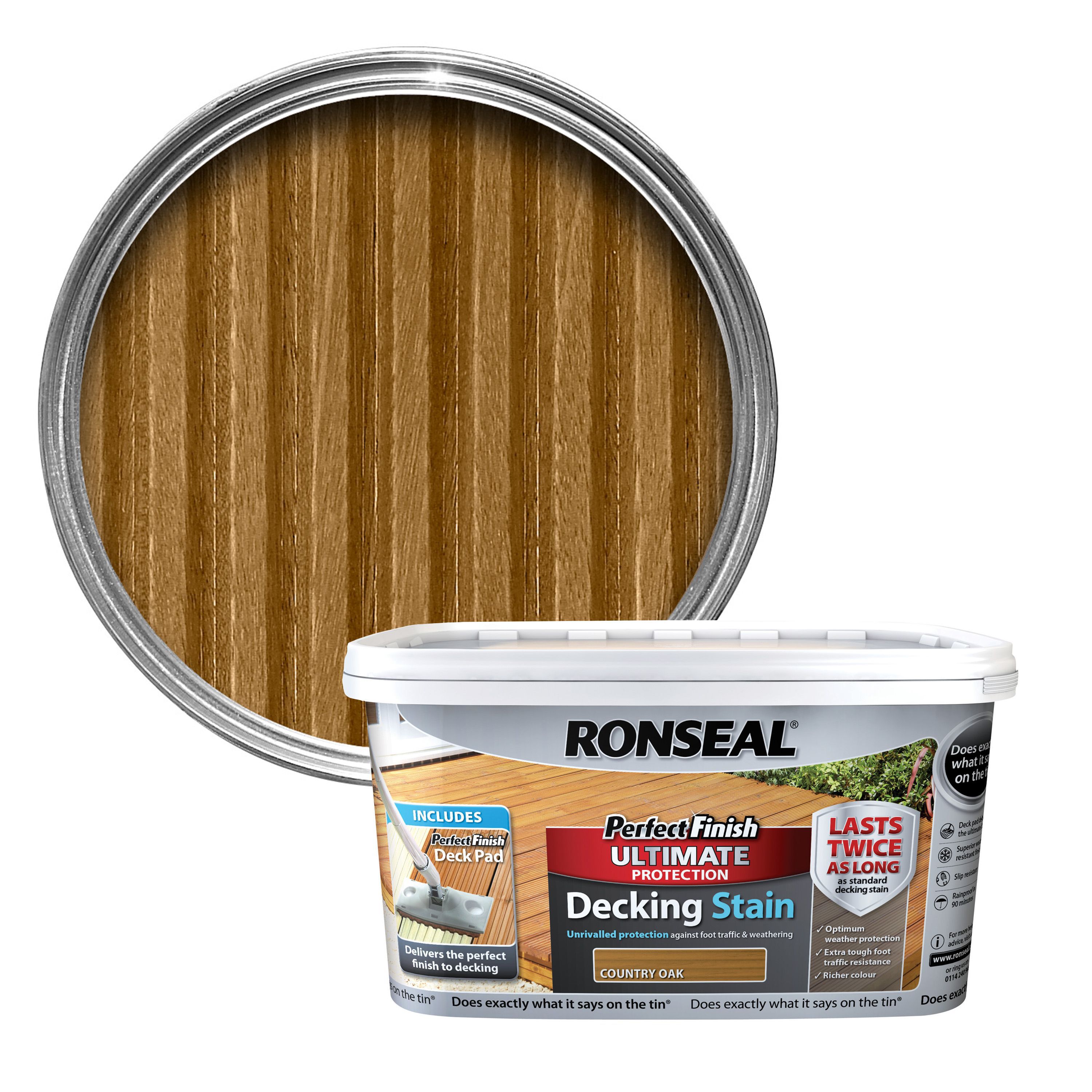 Ronseal Perfect Finish Country Oak Decking Stain 2.5L Departments