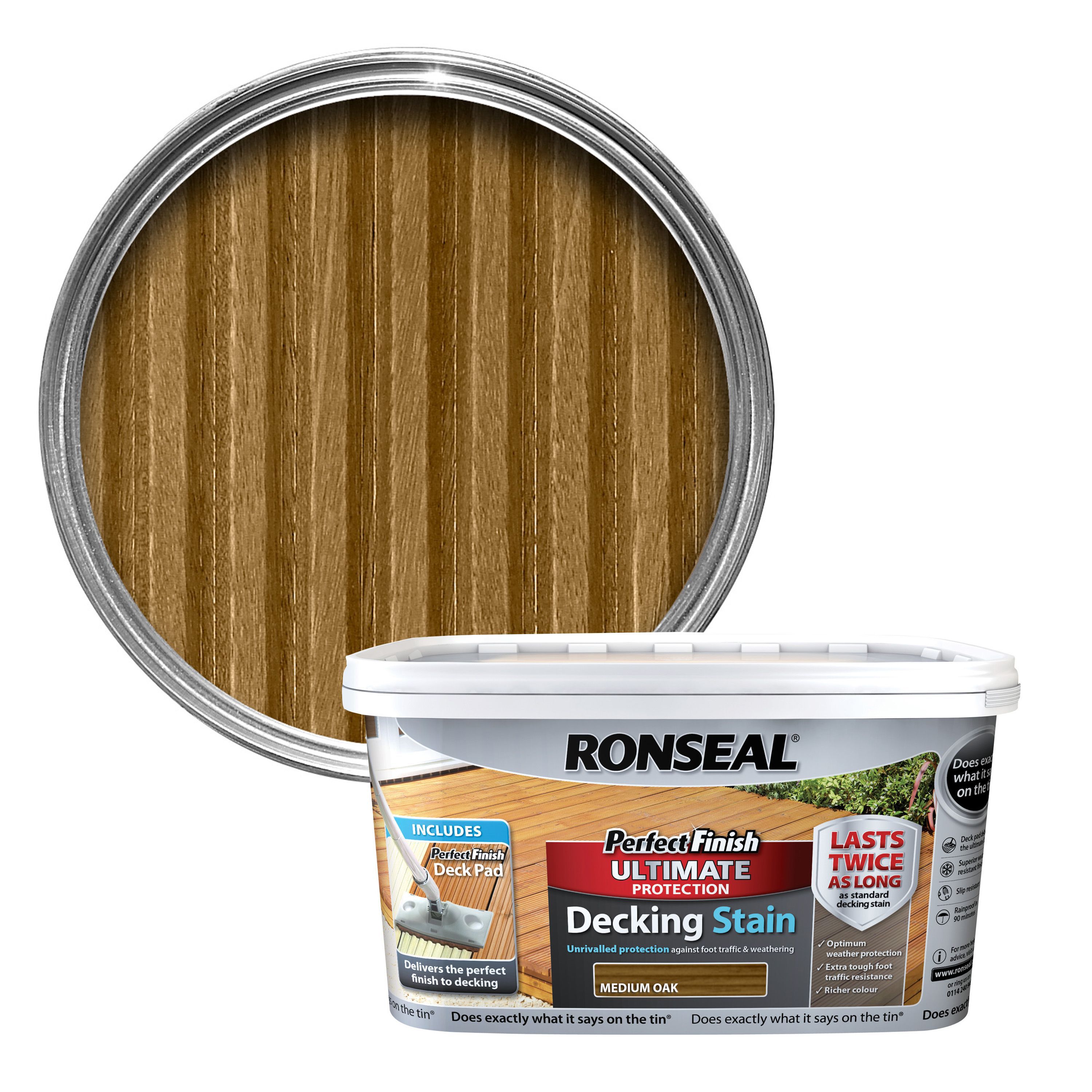 Ronseal Perfect Finish Medium Oak Decking Stain 2.5L Departments