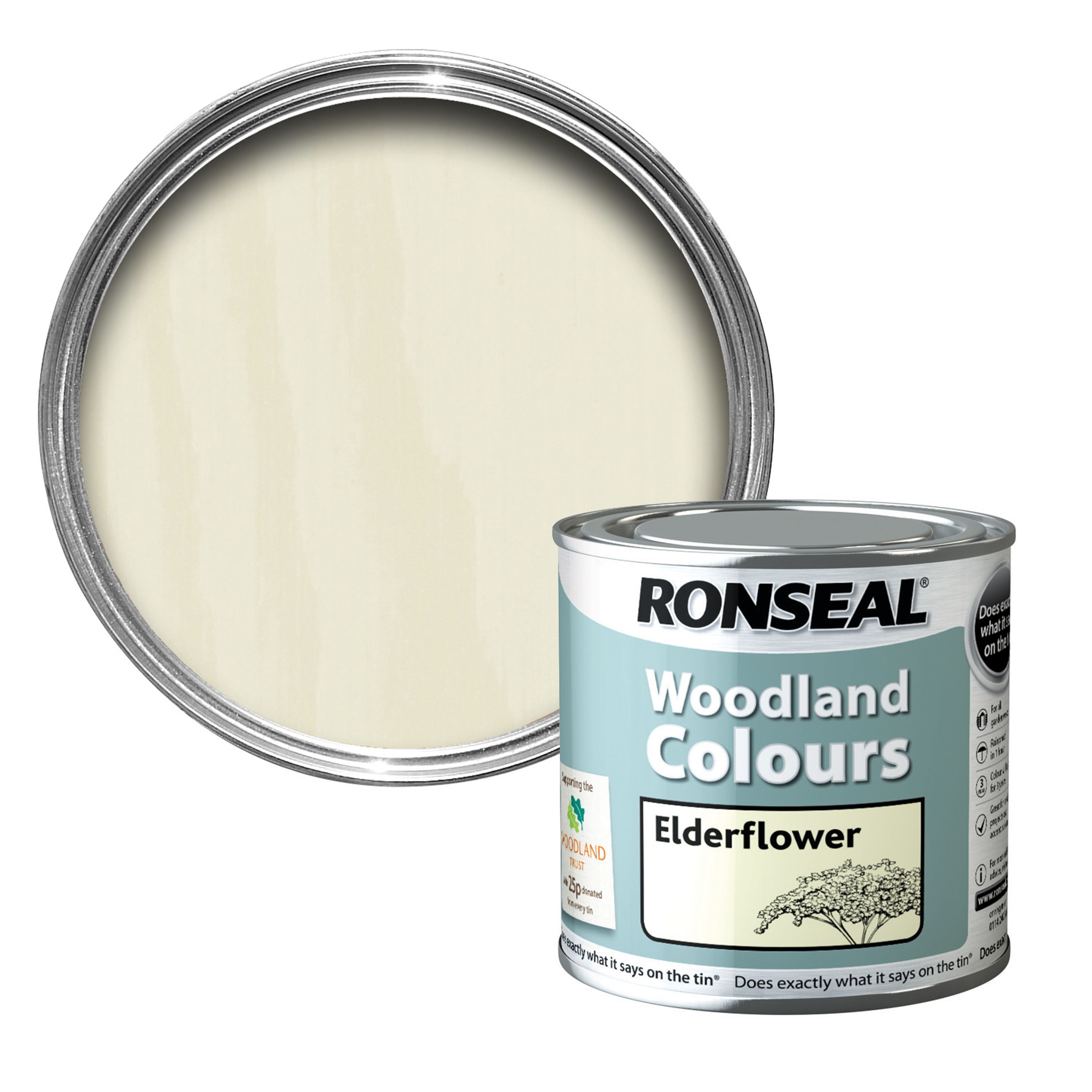 Ronseal Woodland Colours Elderflower Matt Wood Stain 250ml Tester Pot