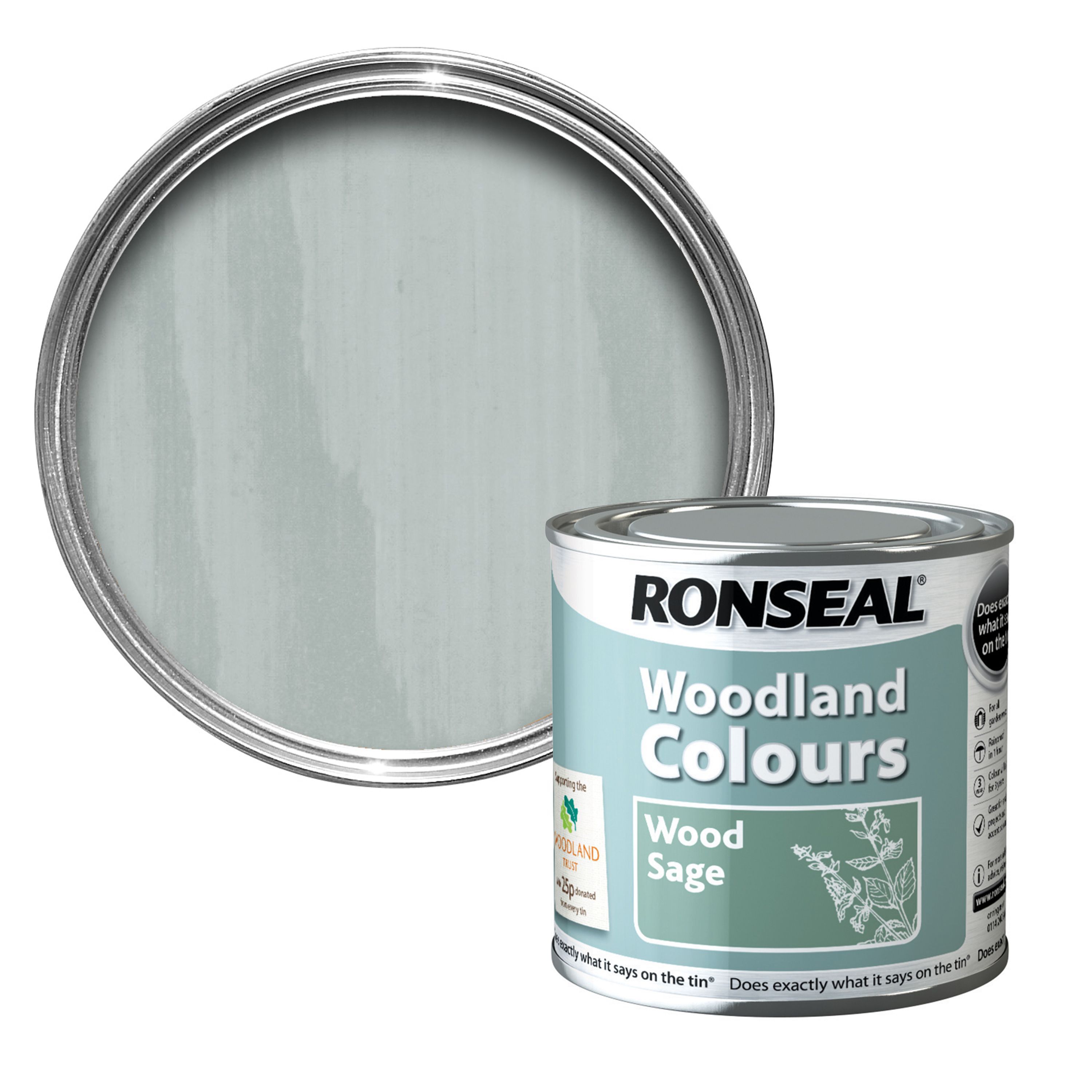 Ronseal Woodland Colours Wood Sage Matt Wood Stain 250ml Tester Pot