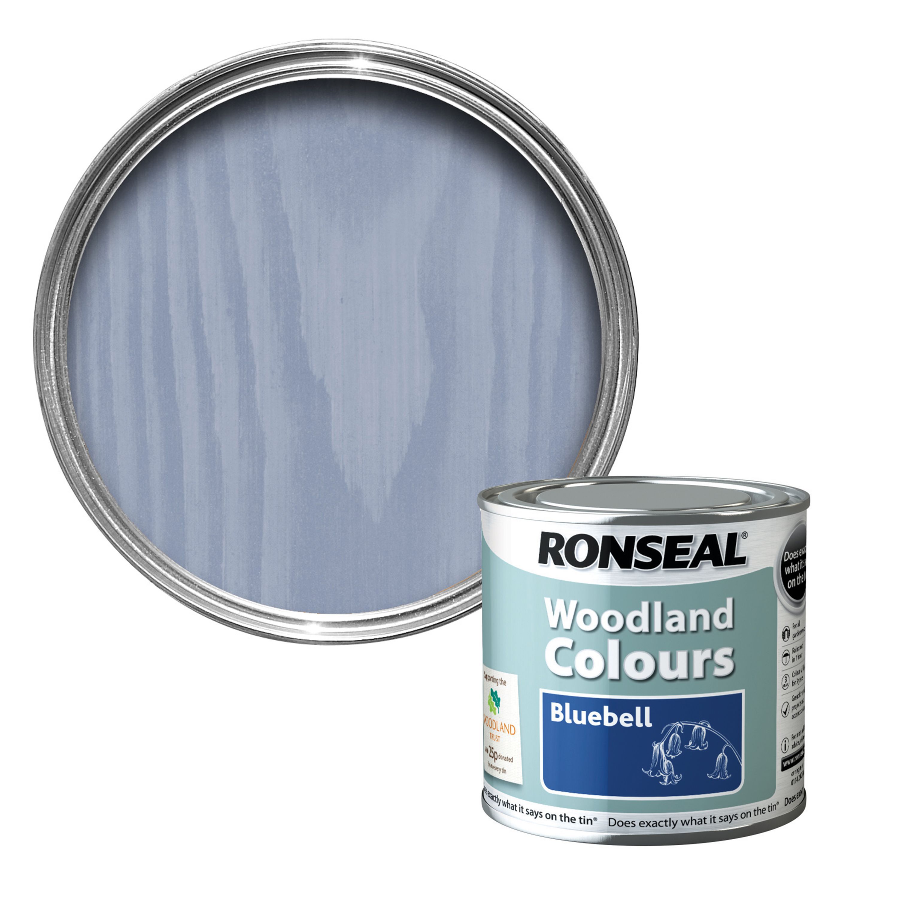 Ronseal Woodland Colours Bluebell Matt Wood Stain 250ml Tester Pot