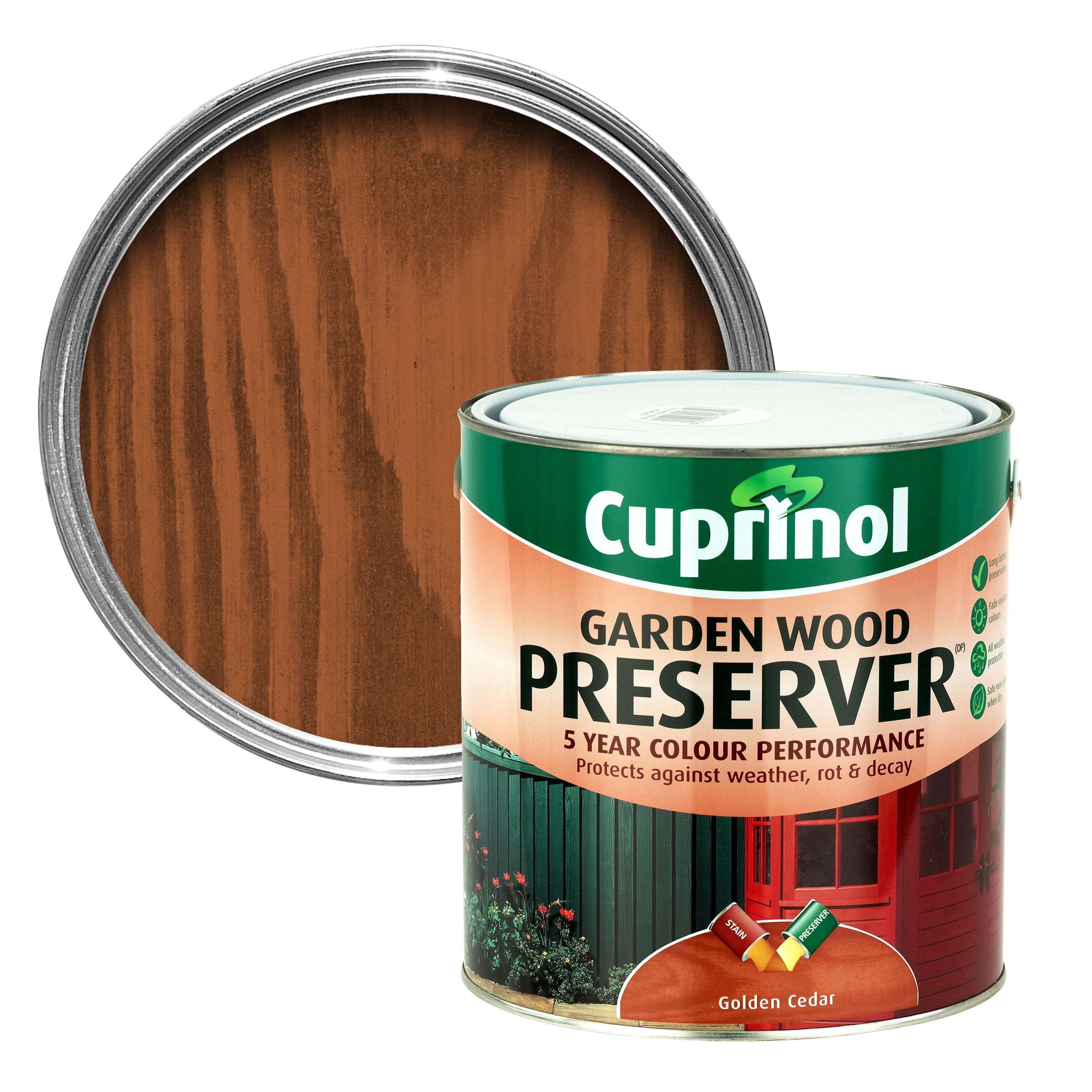 Cuprinol Golden Cedar Matt Garden Wood Preserver 4L Departments DIY