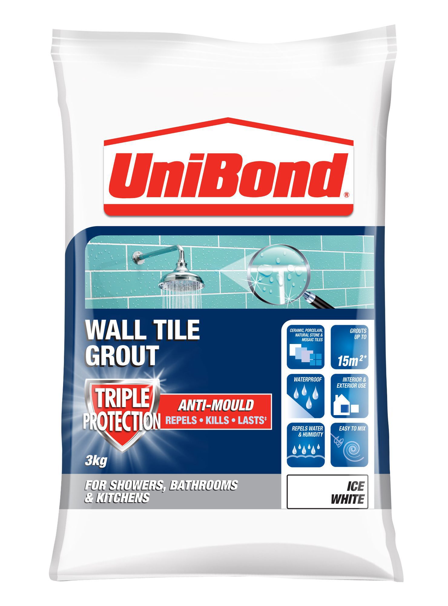 Unibond Ice White Powder Grout W 3kg Departments DIY At B Q