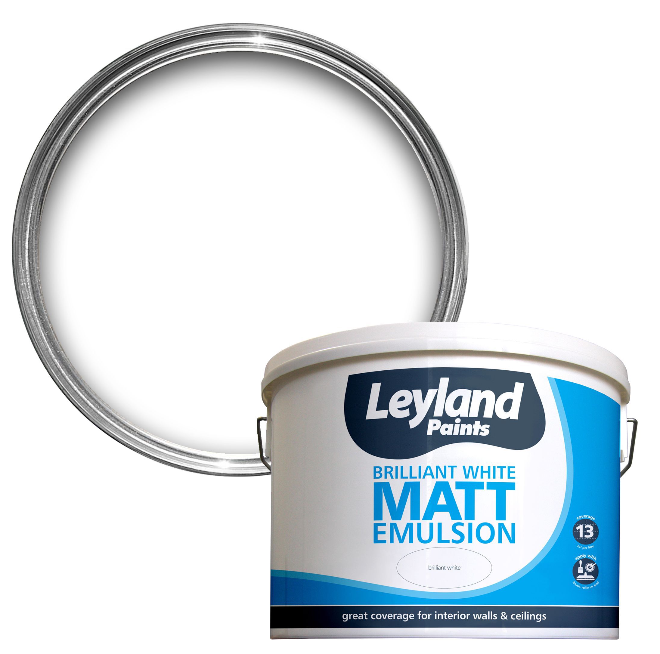 Leyland Pure Brilliant White Matt Emulsion Paint 10L Departments