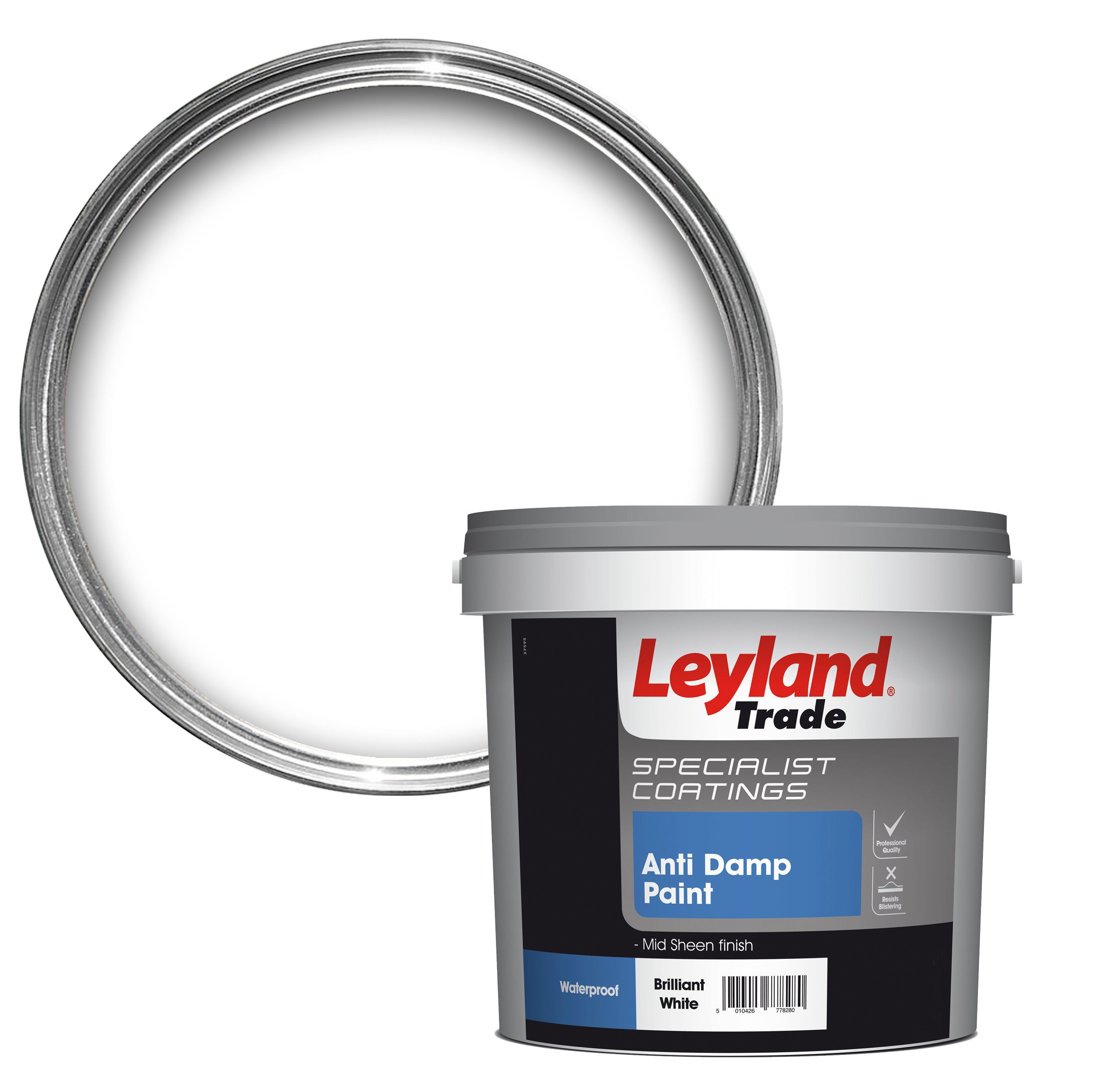 Leyland Trade White Anti Damp Paint 5L Departments DIY at B&Q