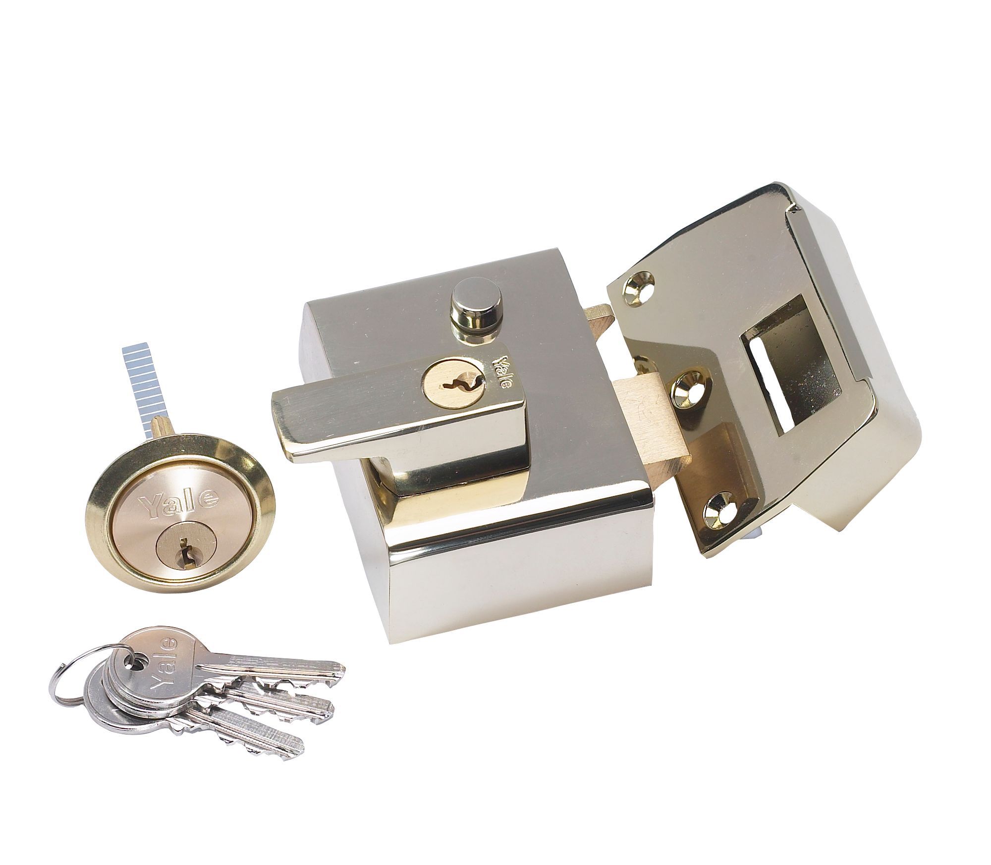 Yale 40mm Brass Effect Night Latch P2BLXPB40 Departments DIY at B&Q