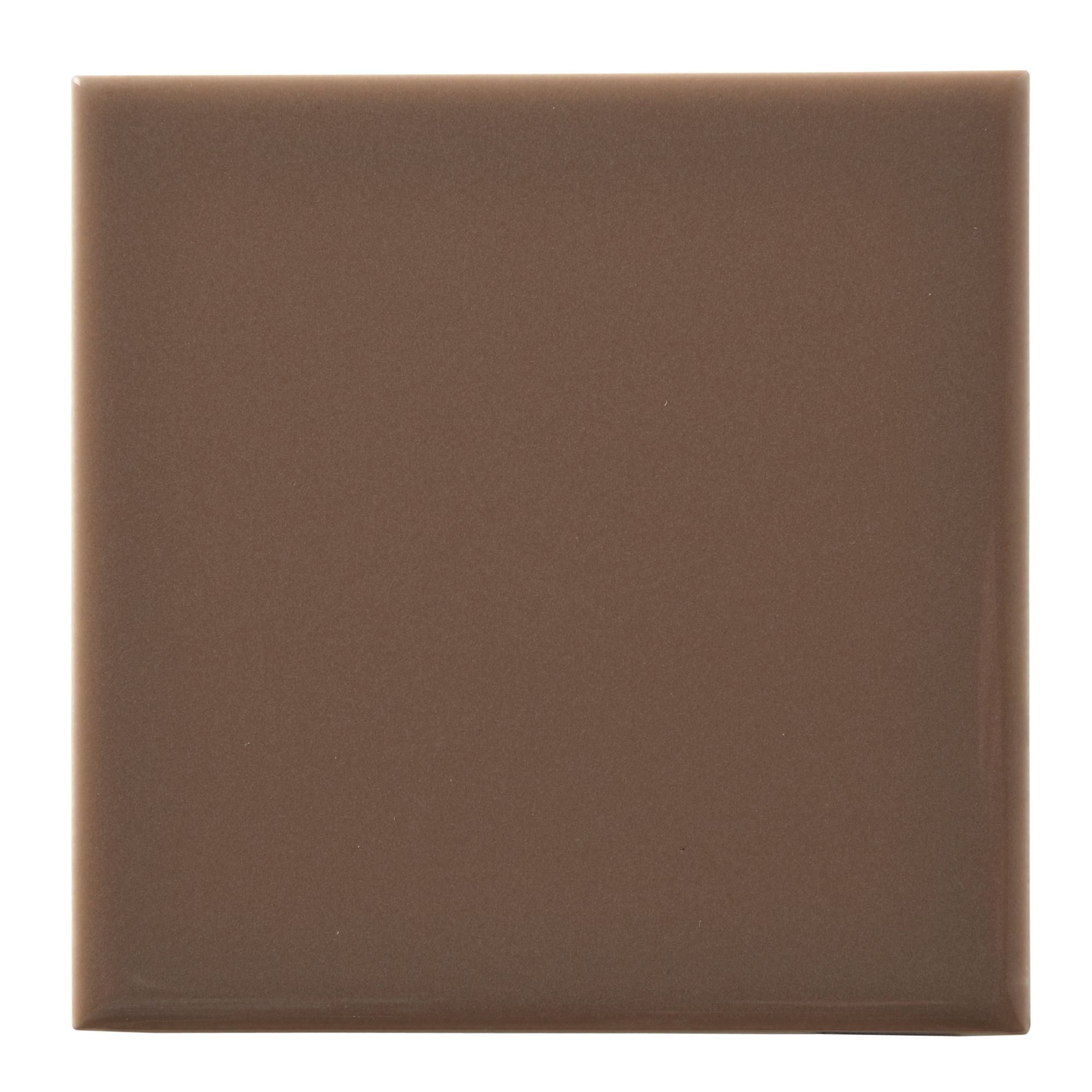 Utopia Taupe Gloss Plain Ceramic Wall tile, Sample, (L)100mm (W)100mm