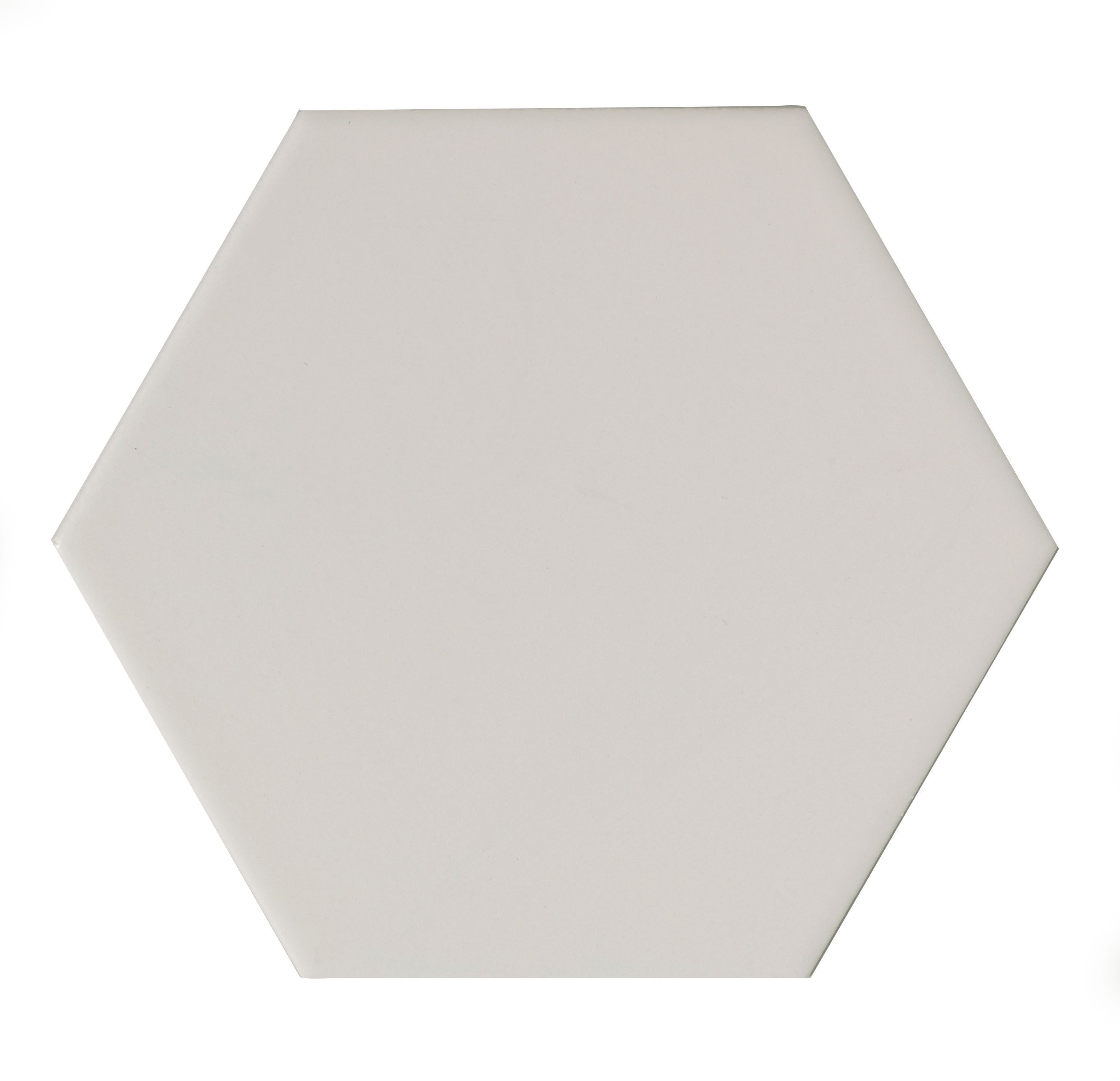 City Chic White Satin Hexagon Ceramic Wall Tile, Pack of 50, (L)150mm