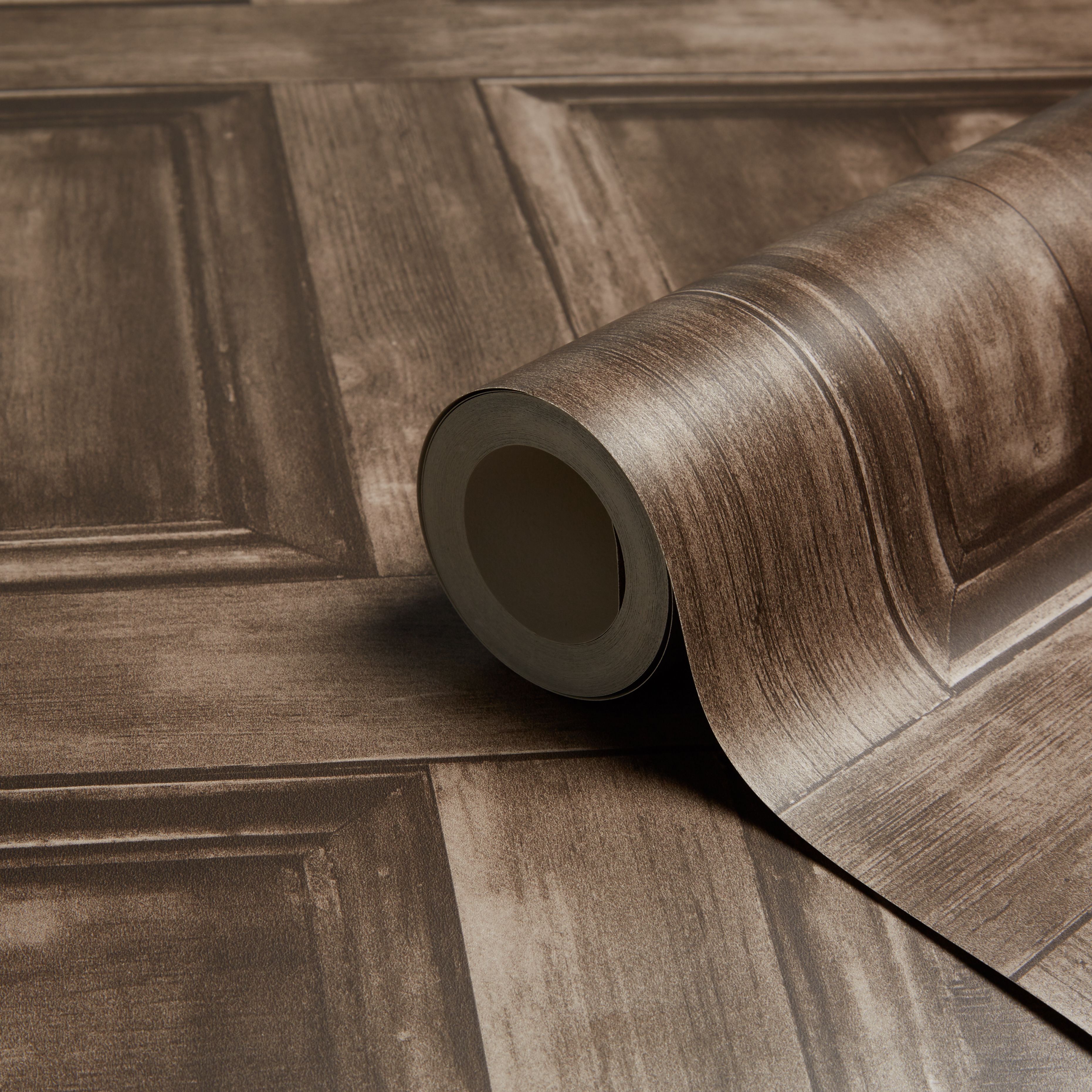 Fine Décor Choc Wood Panel Wallpaper | Departments | DIY at B&Q