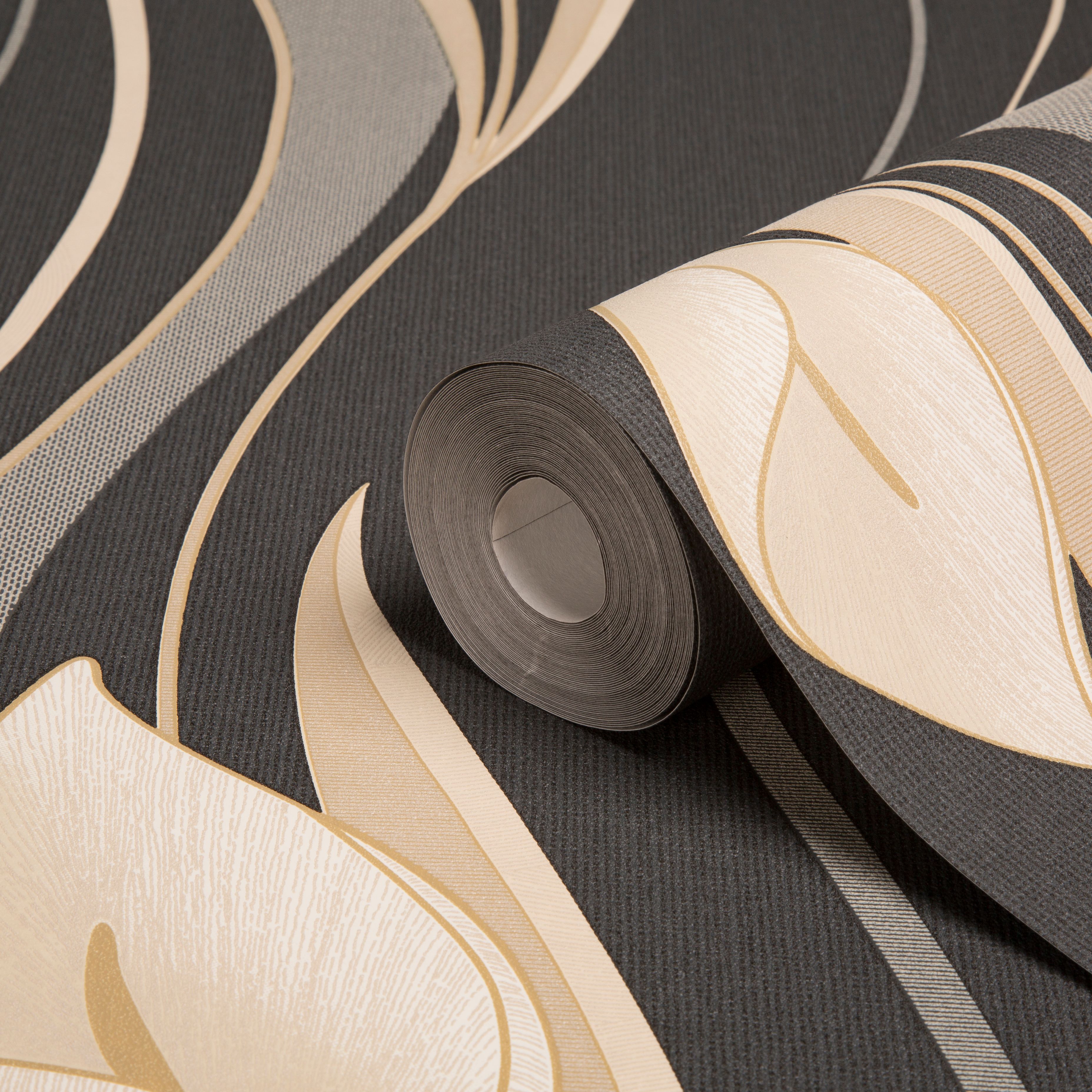 Graham & Brown Superfresco Black & Cream Floral Wallpaper | Departments | DIY at B&Q