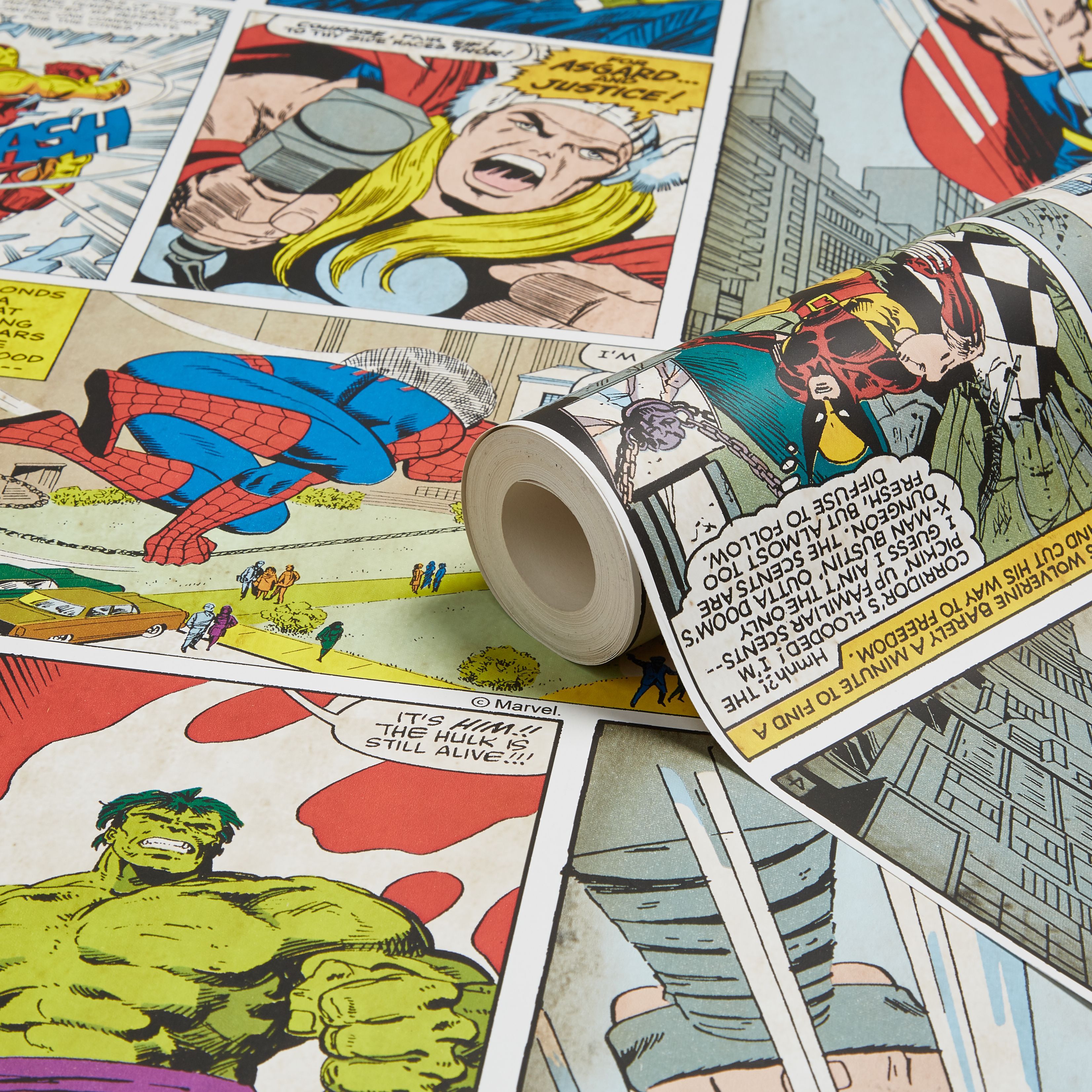 Marvel Comic Strip Children's Wallpaper Departments