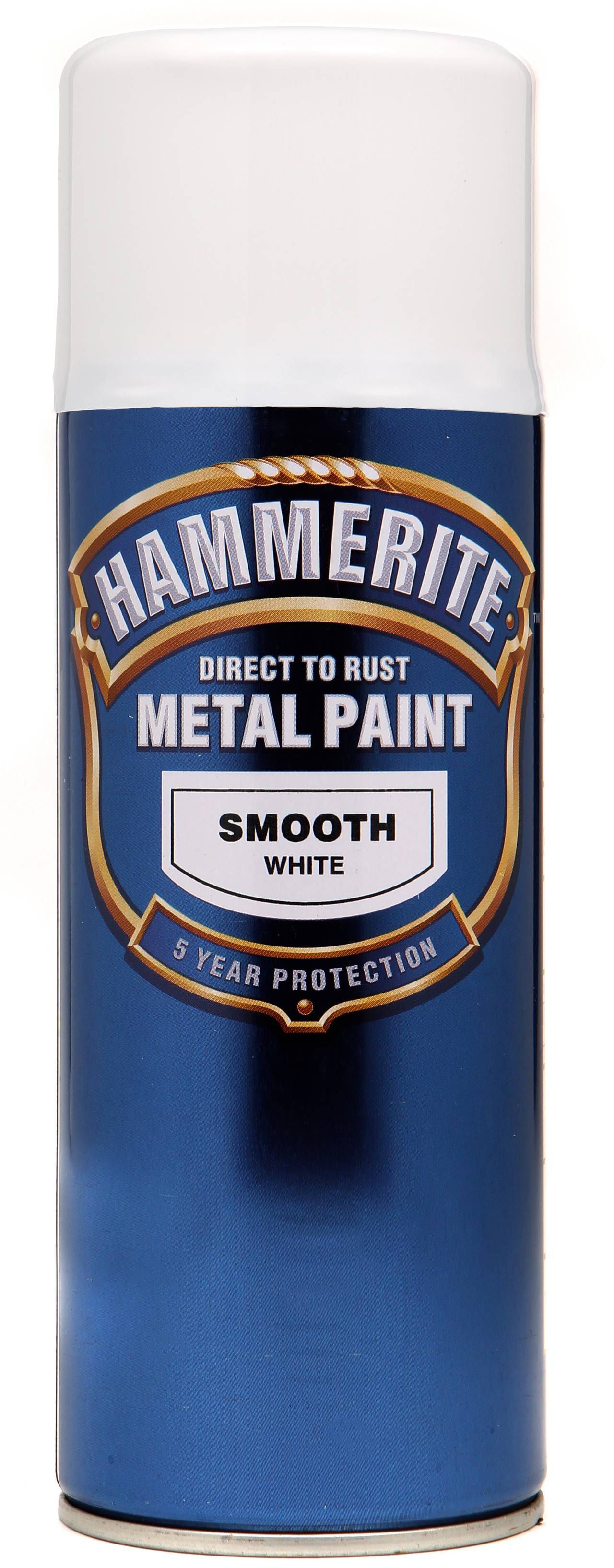 Hammerite Smoothrite White Gloss Metal Spray Paint 400 ml | Departments 