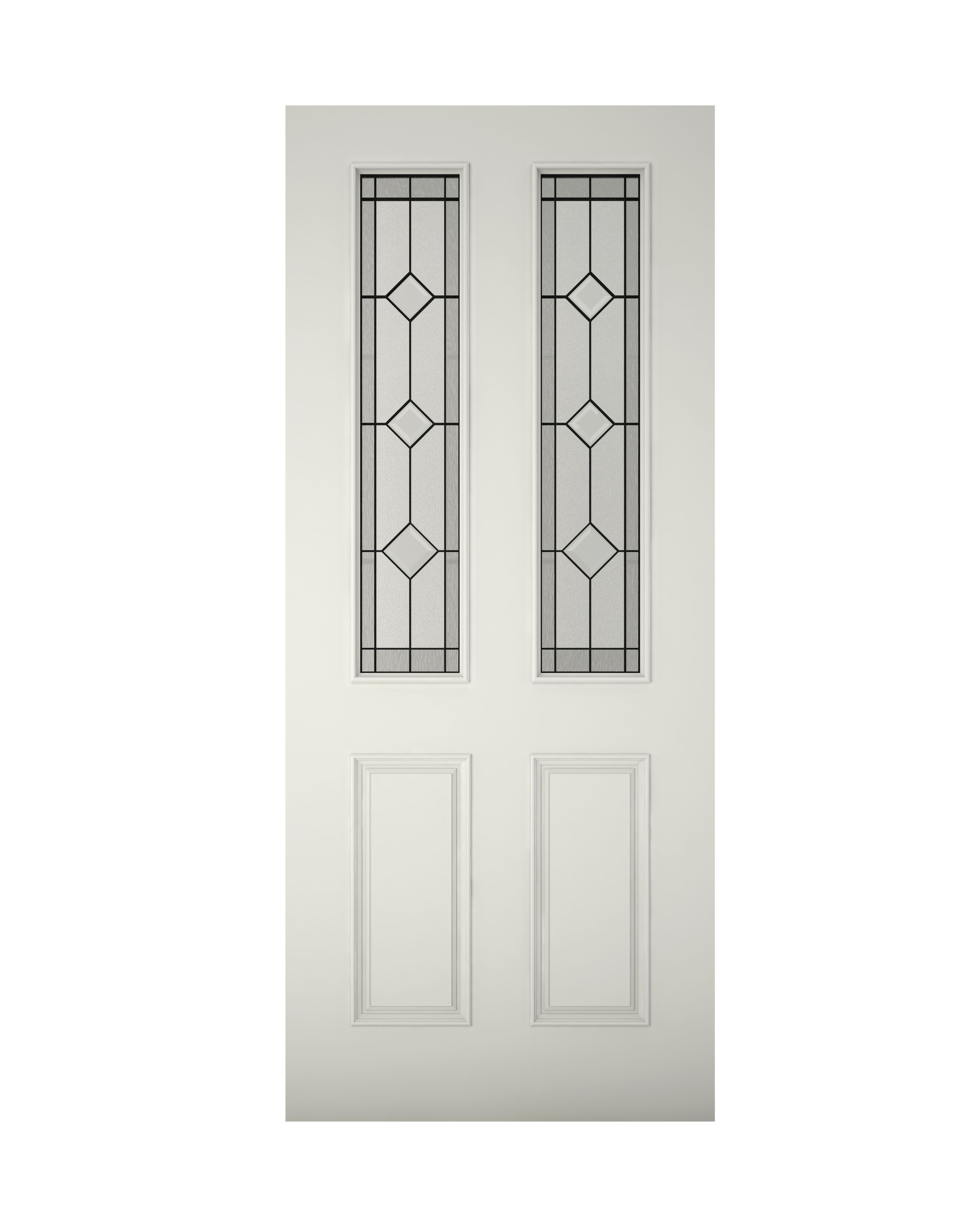 4 Panel Primed Glazed Front Door & Frame, (H)2074mm (W)932mm Departments DIY at B&Q
