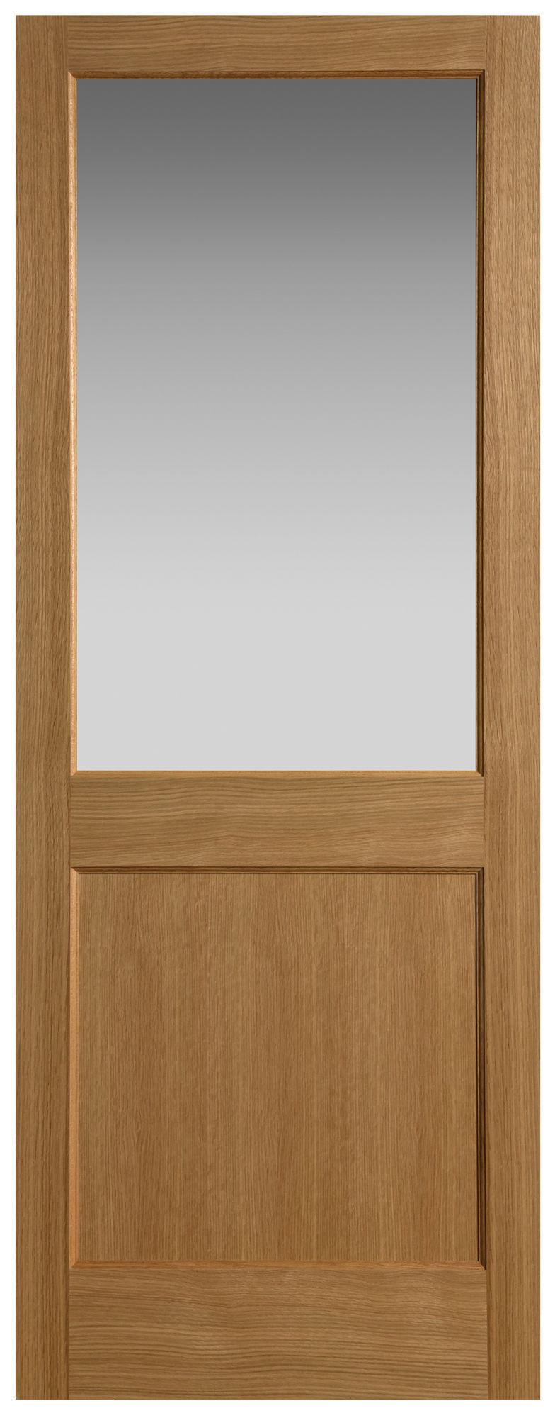 2 Panel Oak Veneer Glazed Internal Glazed Door, (H)1981mm (W)762mm ...